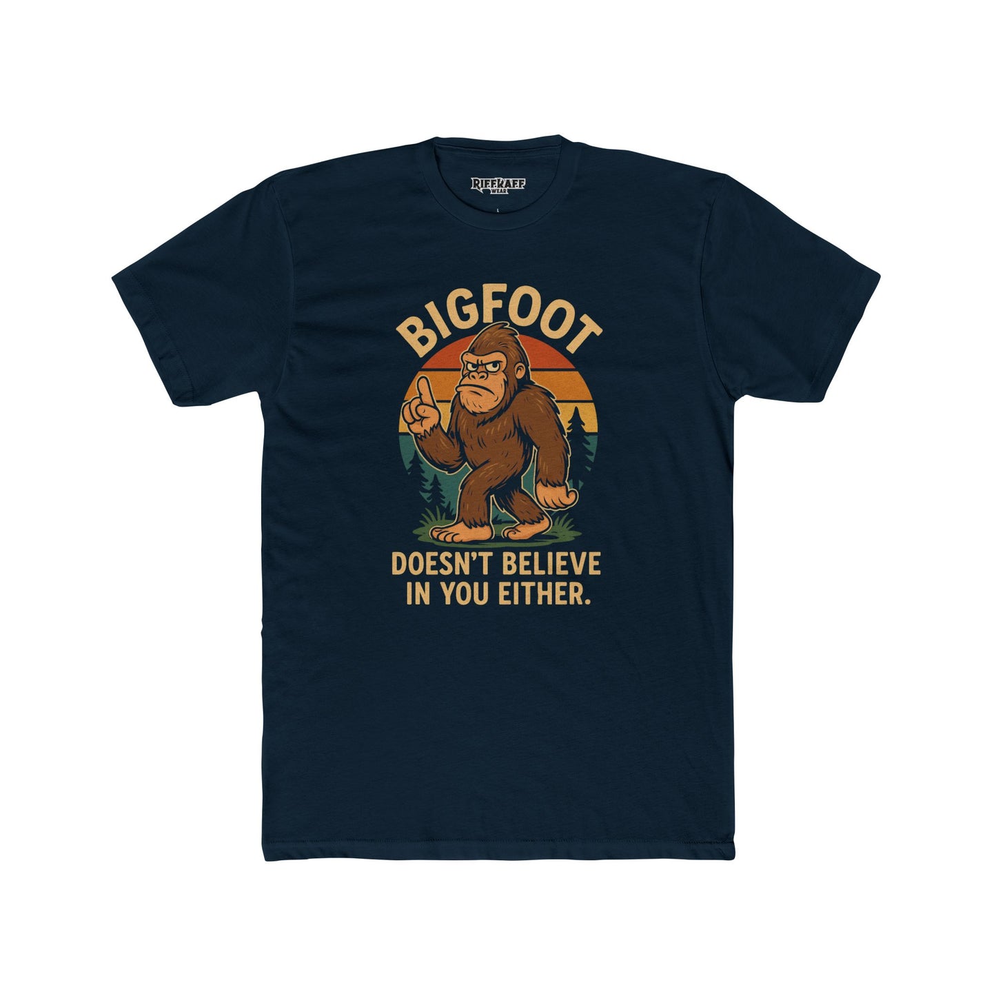 Bigfoot Graphic Unisex Cotton Crew Tee - Funny Nature Lover Shirt - Riff Raff Wear