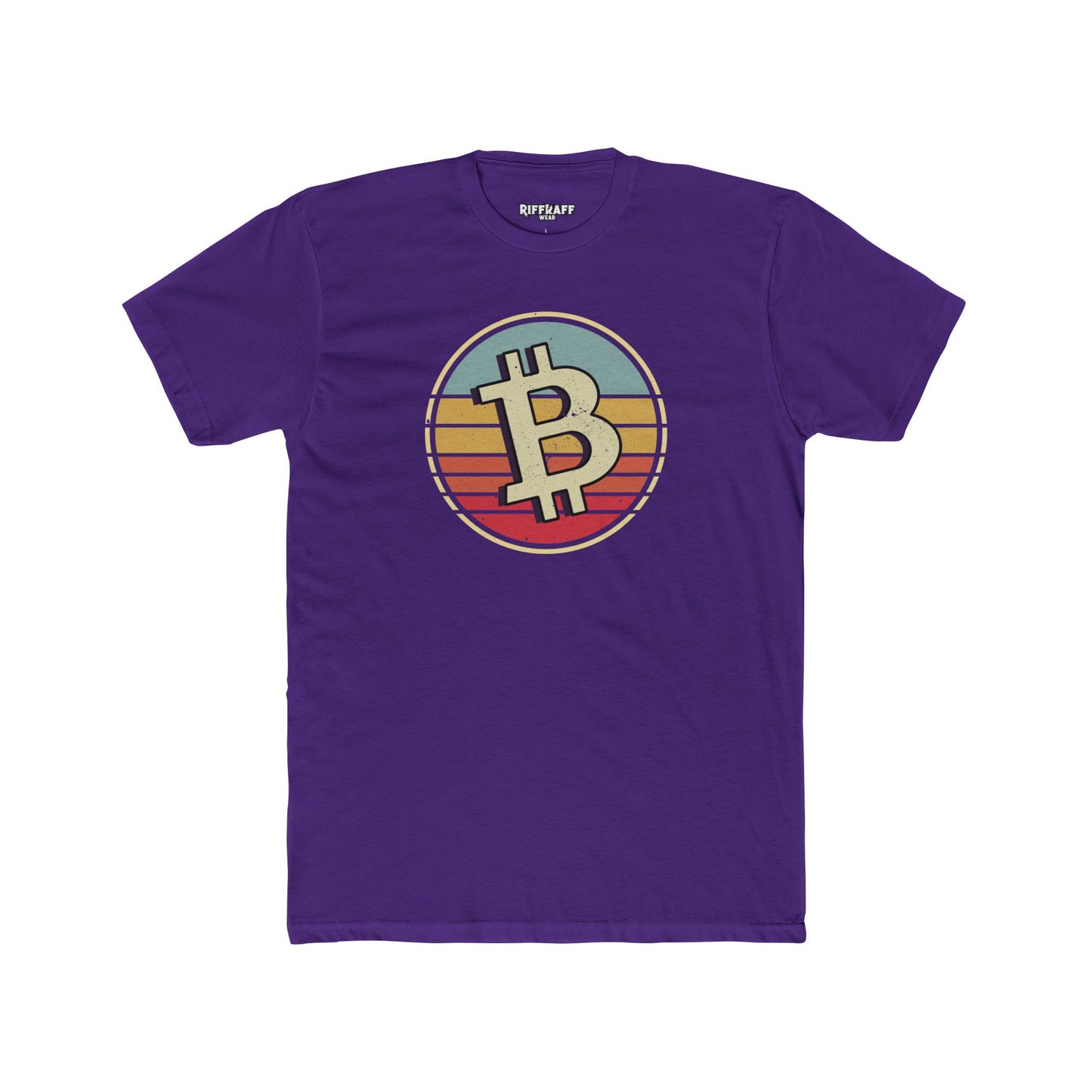 Retro Bitcoin Unisex Cotton Crew Tee - Casual Cryptocurrency Bitcoin Shirt - Riff Raff Wear