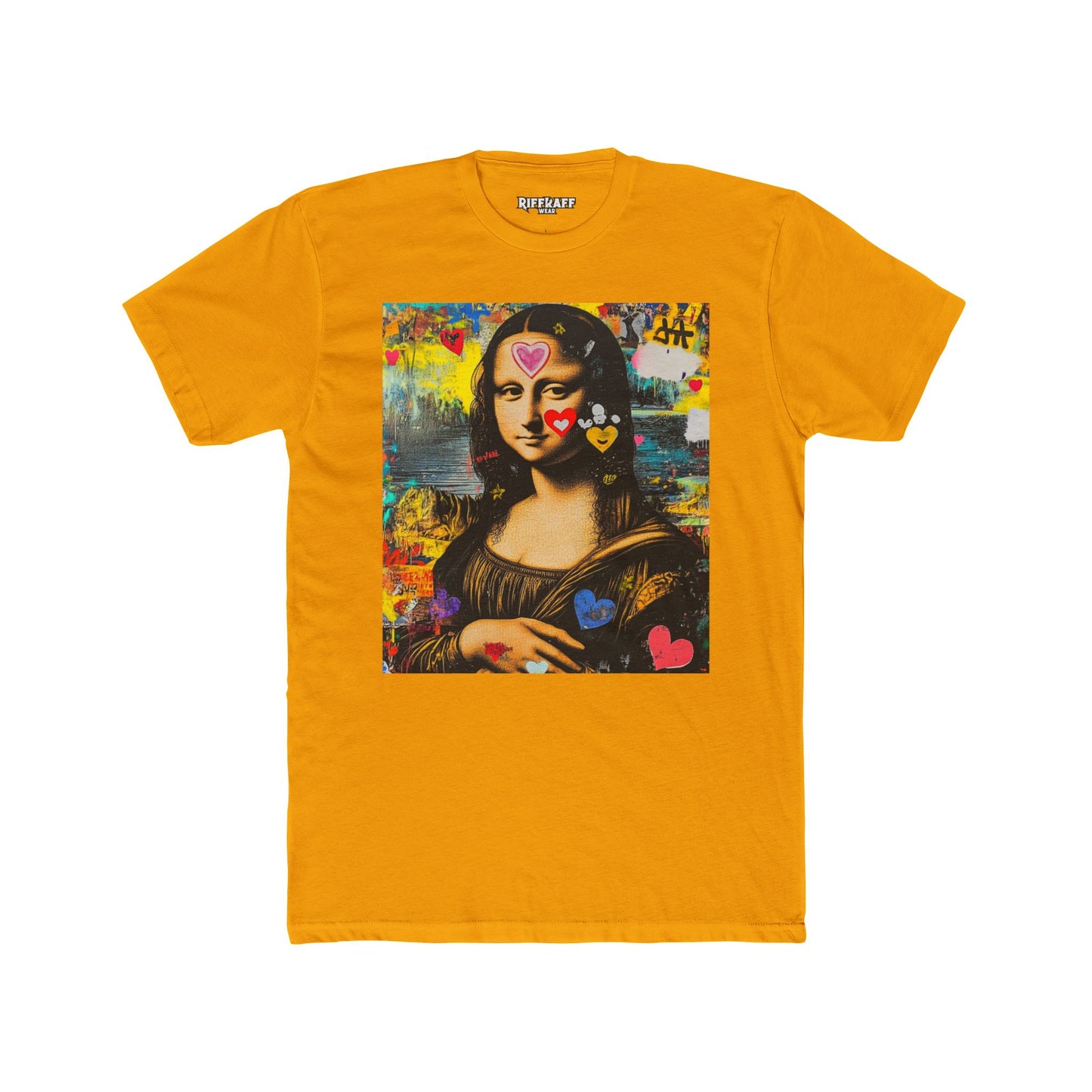 Colorful Mona Lisa Unisex Cotton Crew Tee, Artistic T-shirt, Gifts for Art Lovers, Casual Wear - Riff Raff Wear