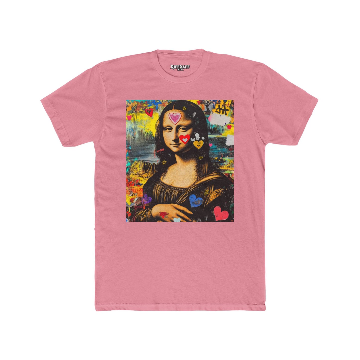 Colorful Mona Lisa Unisex Cotton Crew Tee, Artistic T-shirt, Gifts for Art Lovers, Casual Wear - Riff Raff Wear