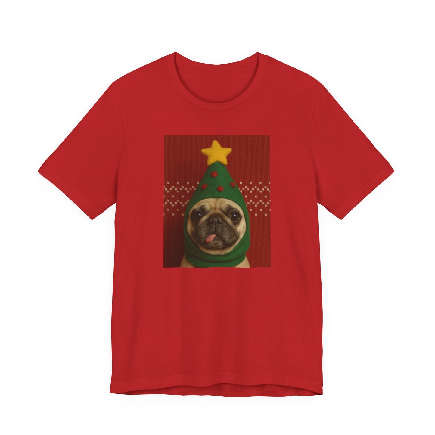 Christmas Pug Tee | Unisex Jersey Short Sleeve Tee, Fun Holiday T-Shirt, Cute Dog Shirt, Gift for Pet Lovers, Festive Apparel, Party Wear - Riff Raff Wear