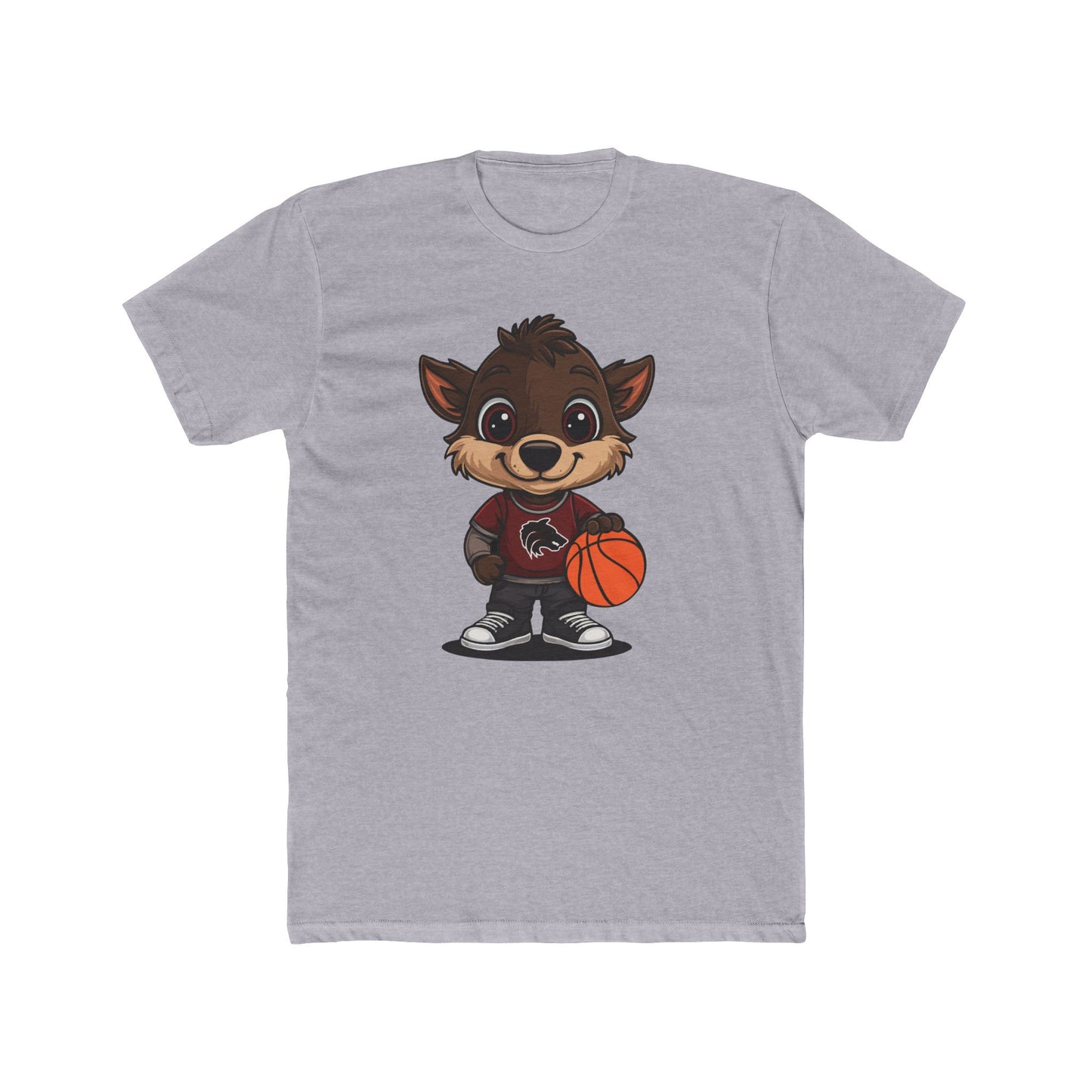 Cute Cartoon Basketball Tee, Unisex Crew Shirt, Fun Graphic T-Shirt, Sporty Casual Wear, Basketball Fan Gift, Everyday Comfort Tee