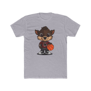 Cute Cartoon Basketball Tee, Unisex Crew Shirt, Fun Graphic T-Shirt, Sporty Casual Wear, Basketball Fan Gift, Everyday Comfort Tee
