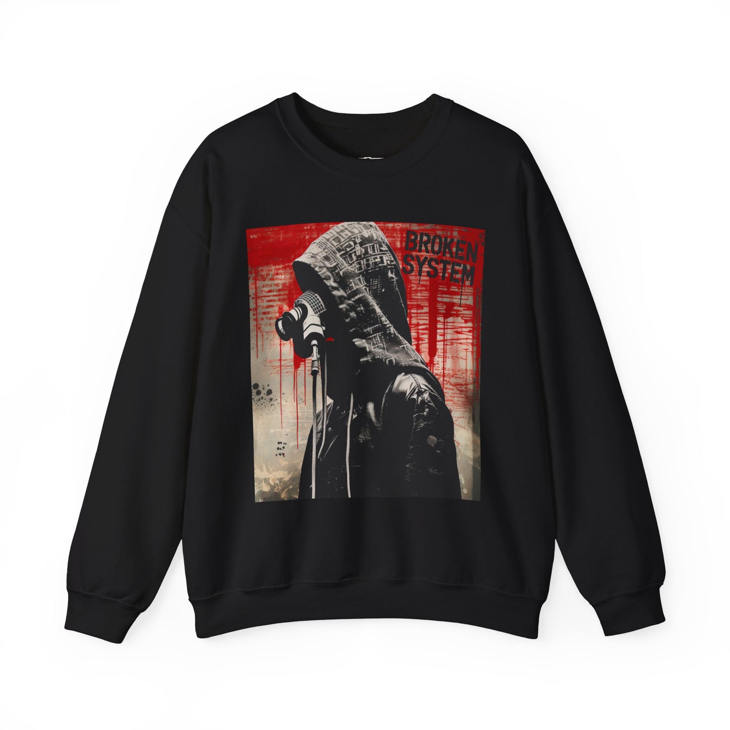 Unisex Heavy Blend™ Crewneck Sweatshirt - 'Broken System' Graphic Design - Riff Raff Wear