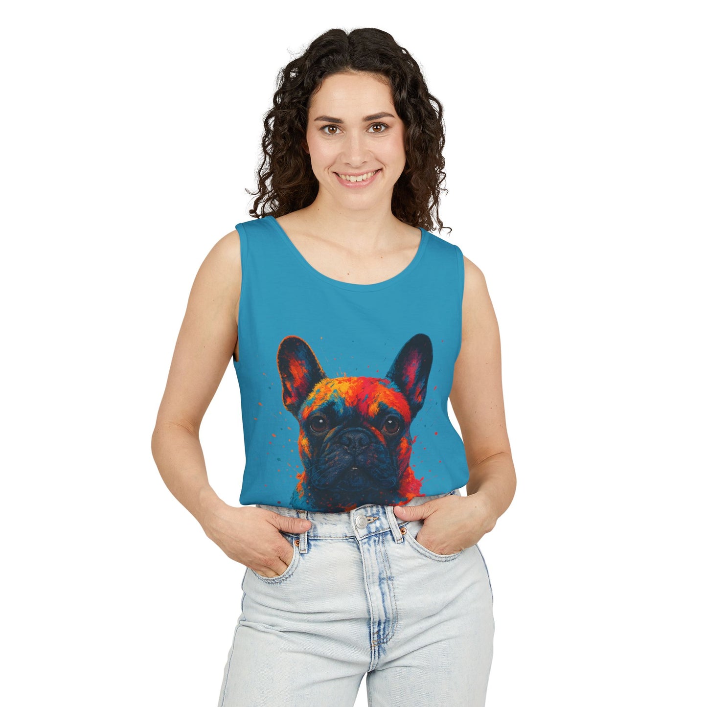 Vibrant French Bulldog Tank Top for Pet Lovers - Riff Raff Wear