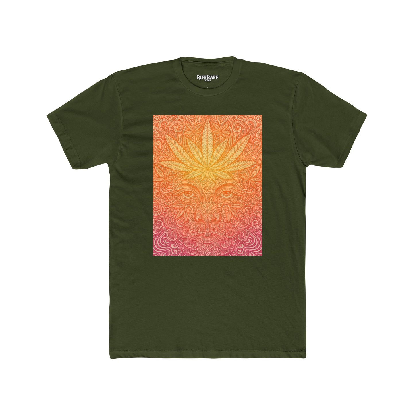 Bohemian Vibes Unisex Cotton Crew Tee - Psychedelic Sunset Design - Riff Raff Wear