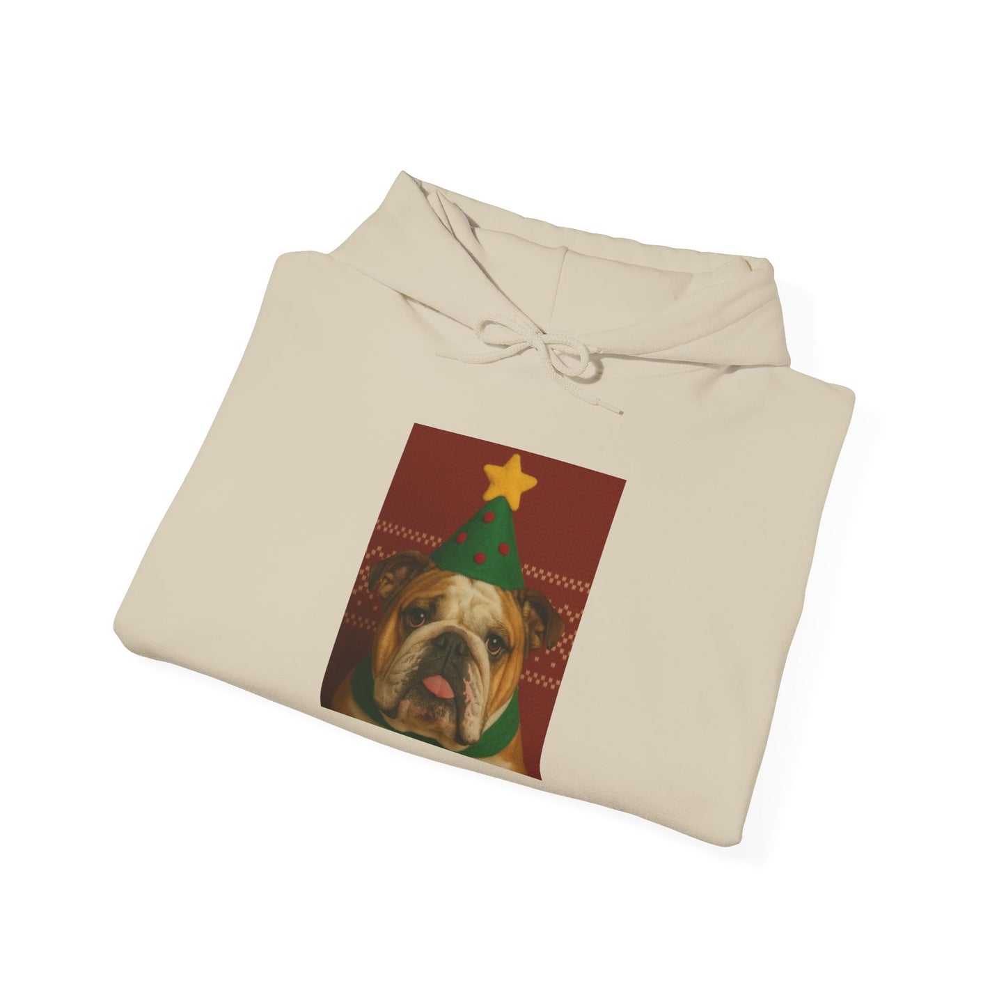 Christmas Bulldog Hoodie, Unisex Sweatshirt, Cozy Holiday Gift, Dog Lover Apparel, Festive Sweater For Winter Celebrations - Riff Raff Wear