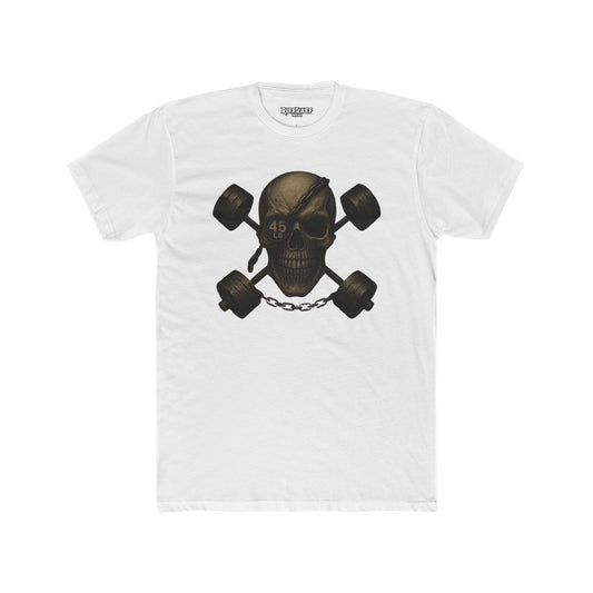 Skull & Weights Graphic Unisex Cotton Crew Tee - Riff Raff Wear