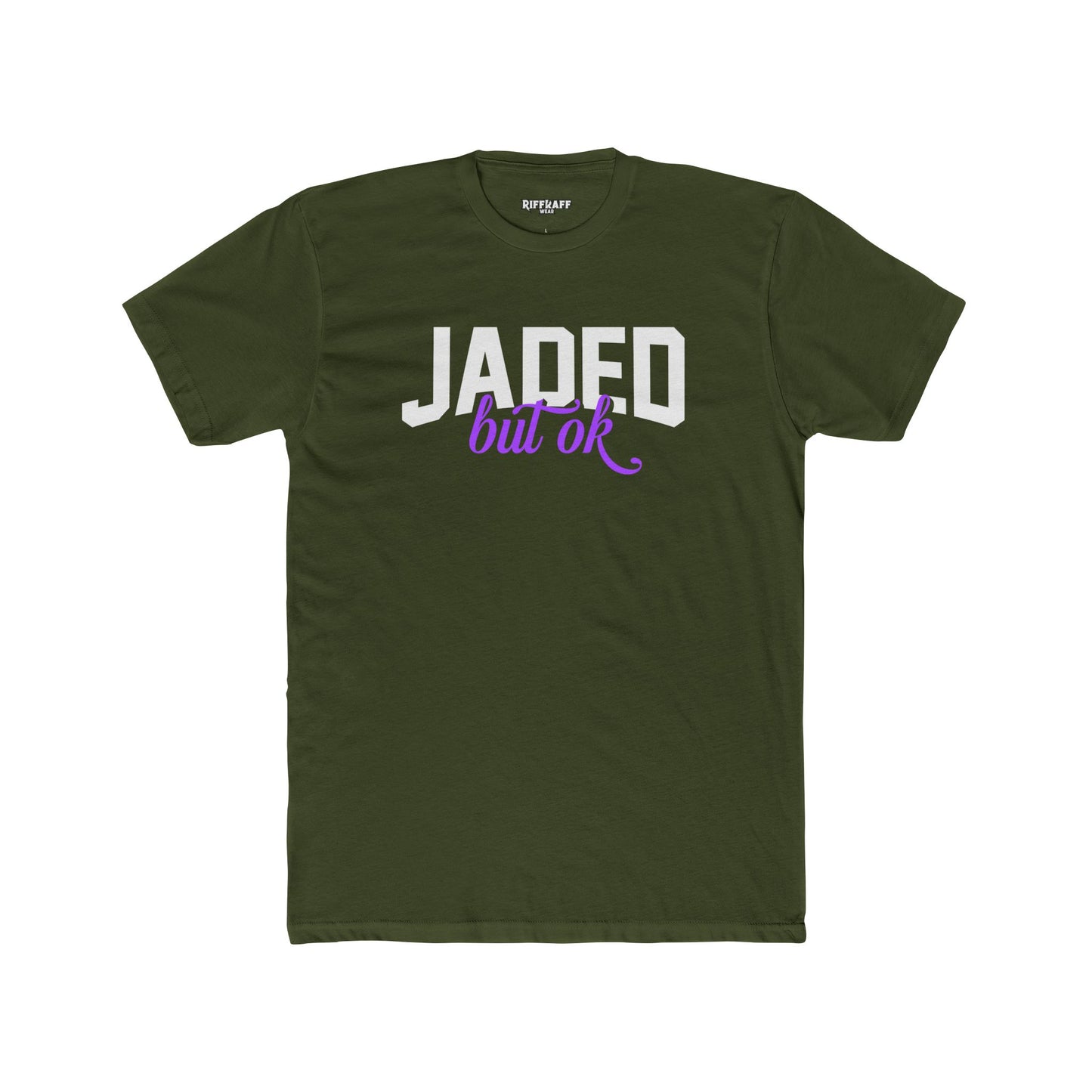 Jaded but OK Unisex Cotton Crew Tee, Casual Streetwear Shirt, Gift for Friends, Birthday Celebrations, Everyday Wear, Relaxed Fit Tee