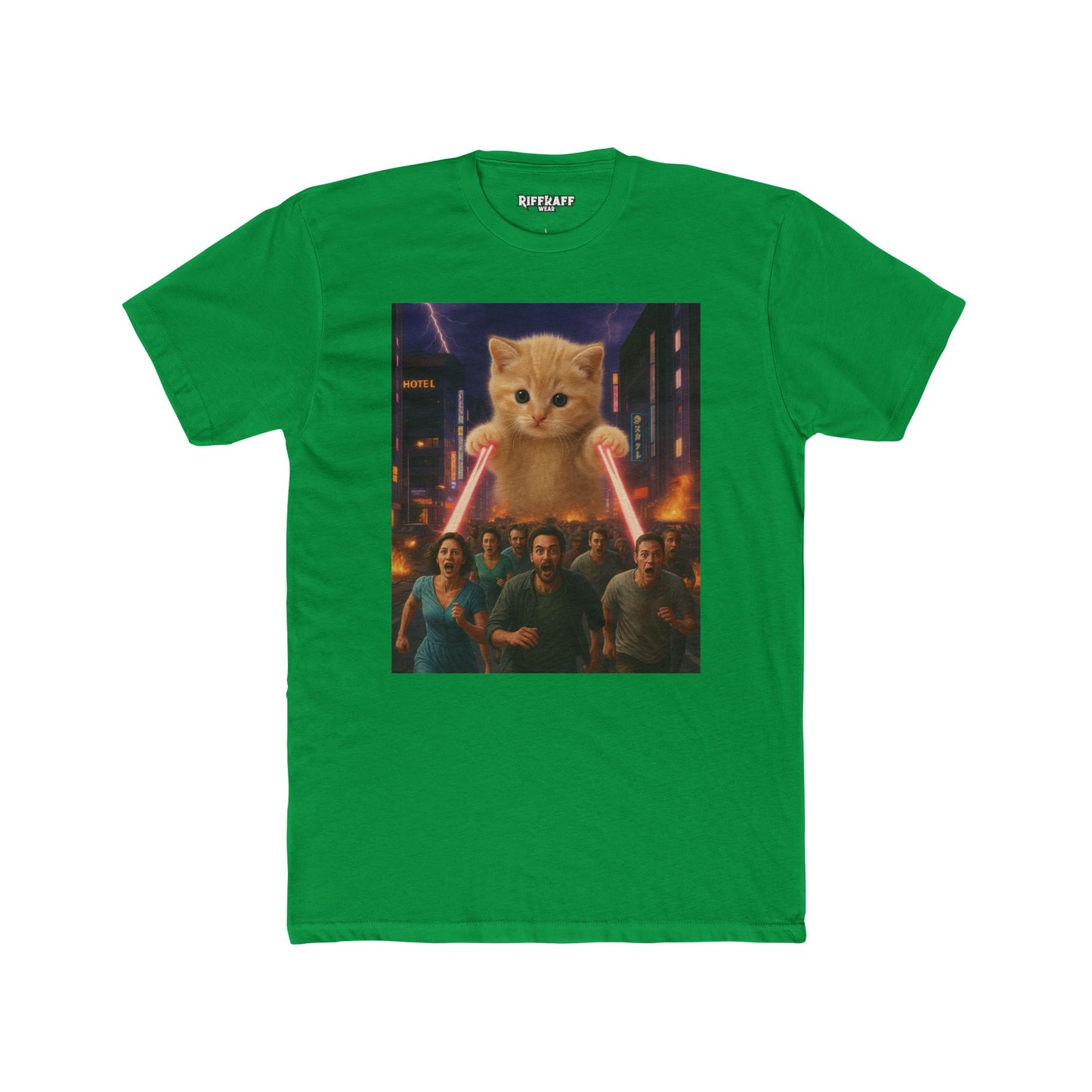Funny Cat Hero Unisex Cotton Crew Tee - Perfect for Casual Wear - Riff Raff Wear