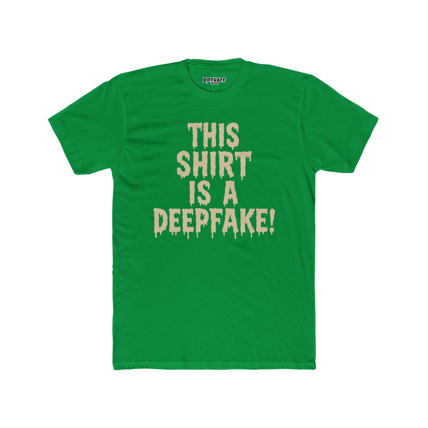 Funny Unisex Cotton Crew Tee - 'This Shirt is a Deepfake!' - Riff Raff Wear