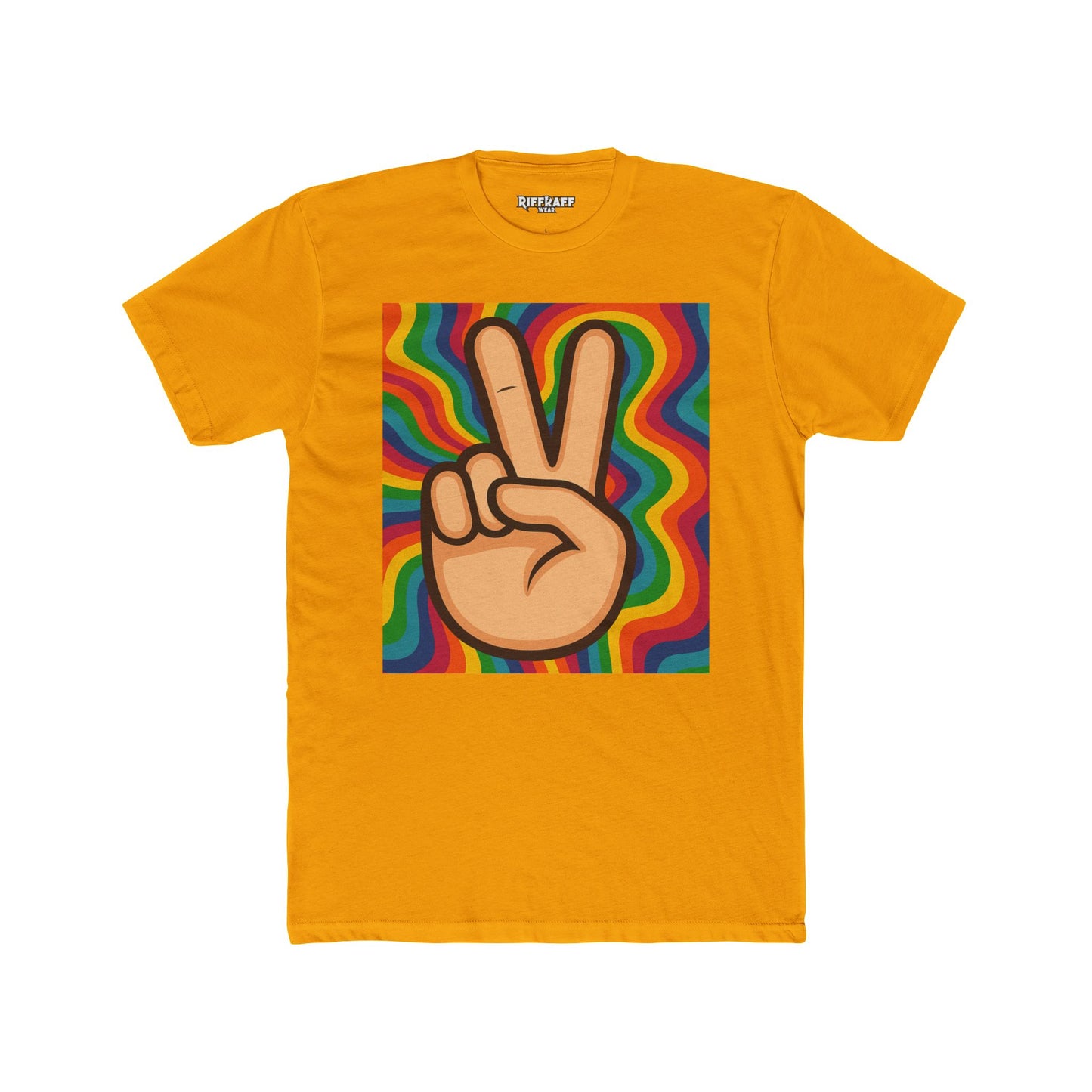 Retro Peace Sign Unisex Cotton Crew Tee - Colorful Vibe Fashion - Riff Raff Wear