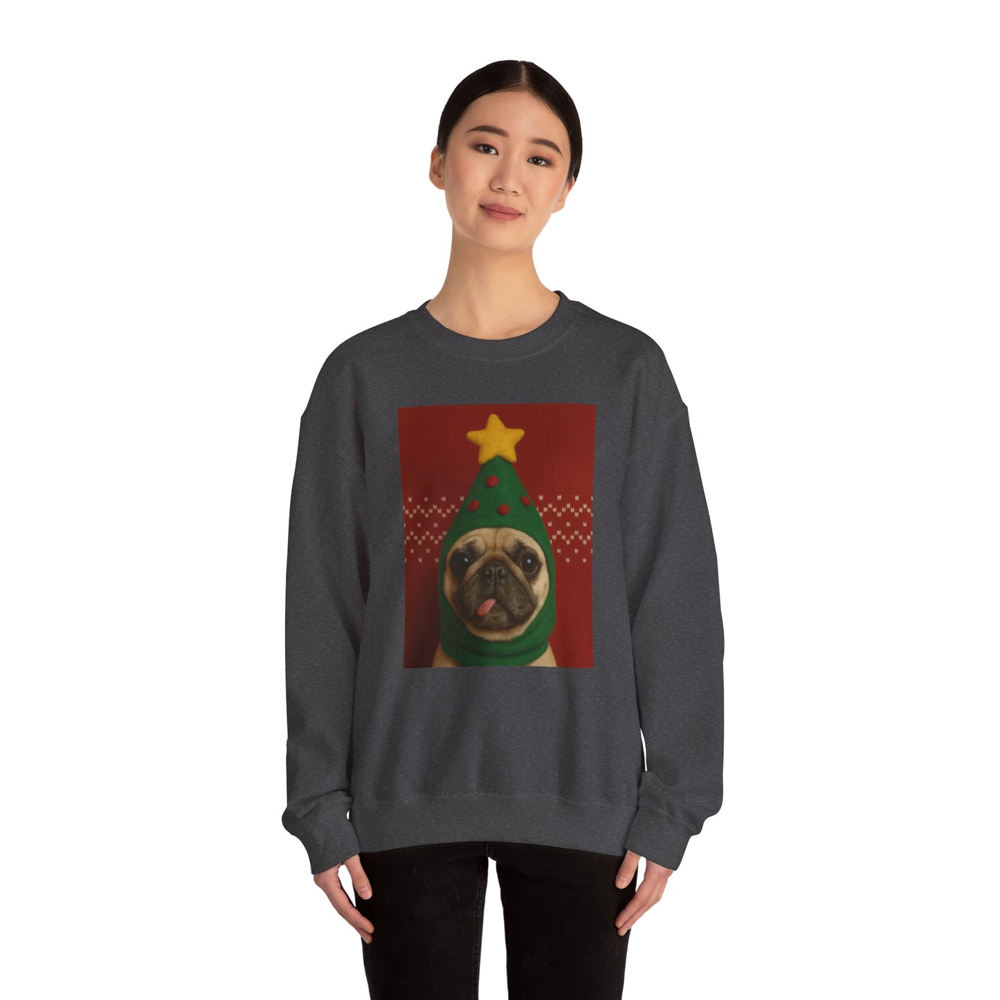 Christmas Pug Sweatshirt, Unisex Crewneck, Cute Holiday Sweater, Dog Lover Gift, Cozy Winter Wear, Fun Christmas Apparel - Riff Raff Wear