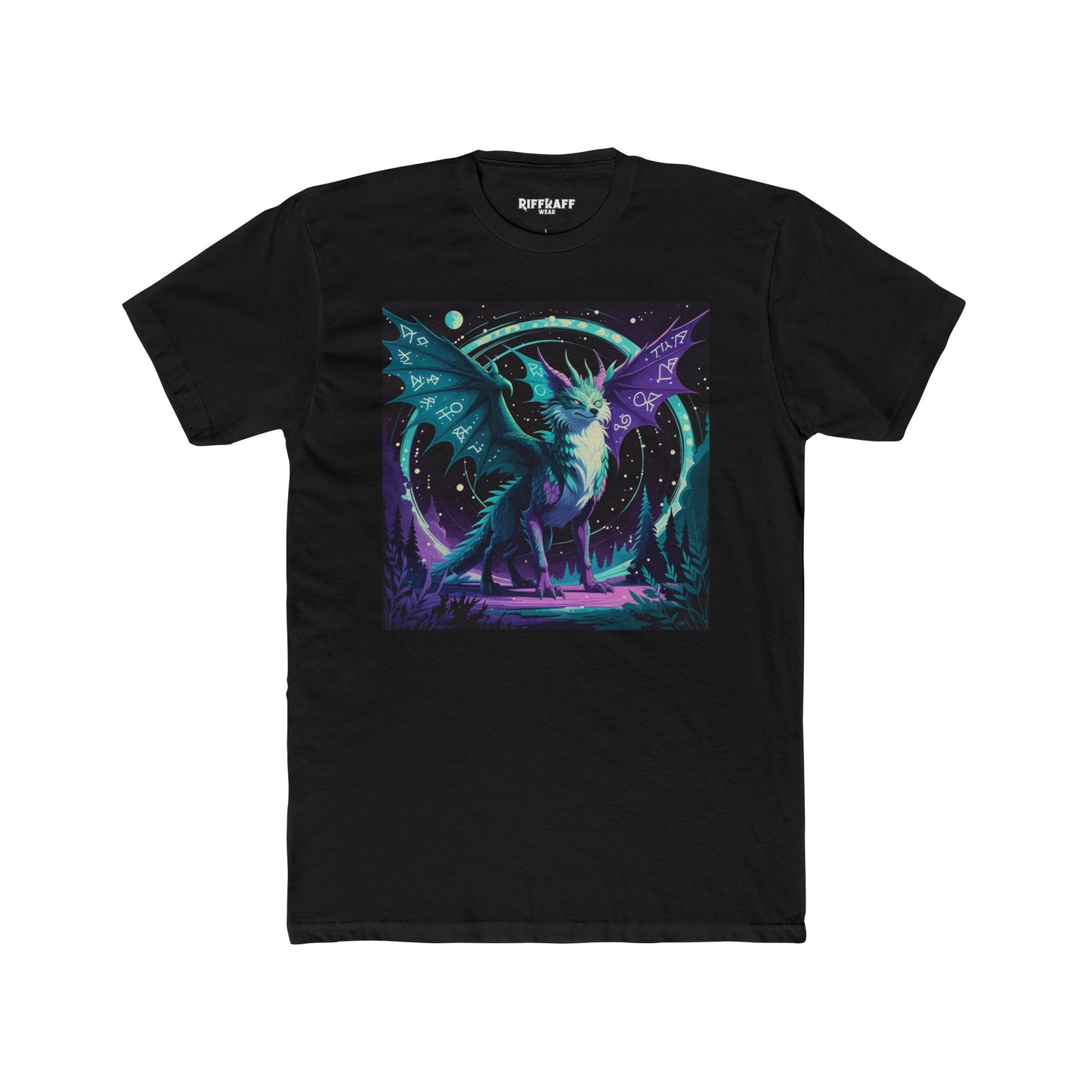 Mystical Dragon Unisex Cotton Crew Tee - Fantasy T-Shirt for Men & Women - Riff Raff Wear