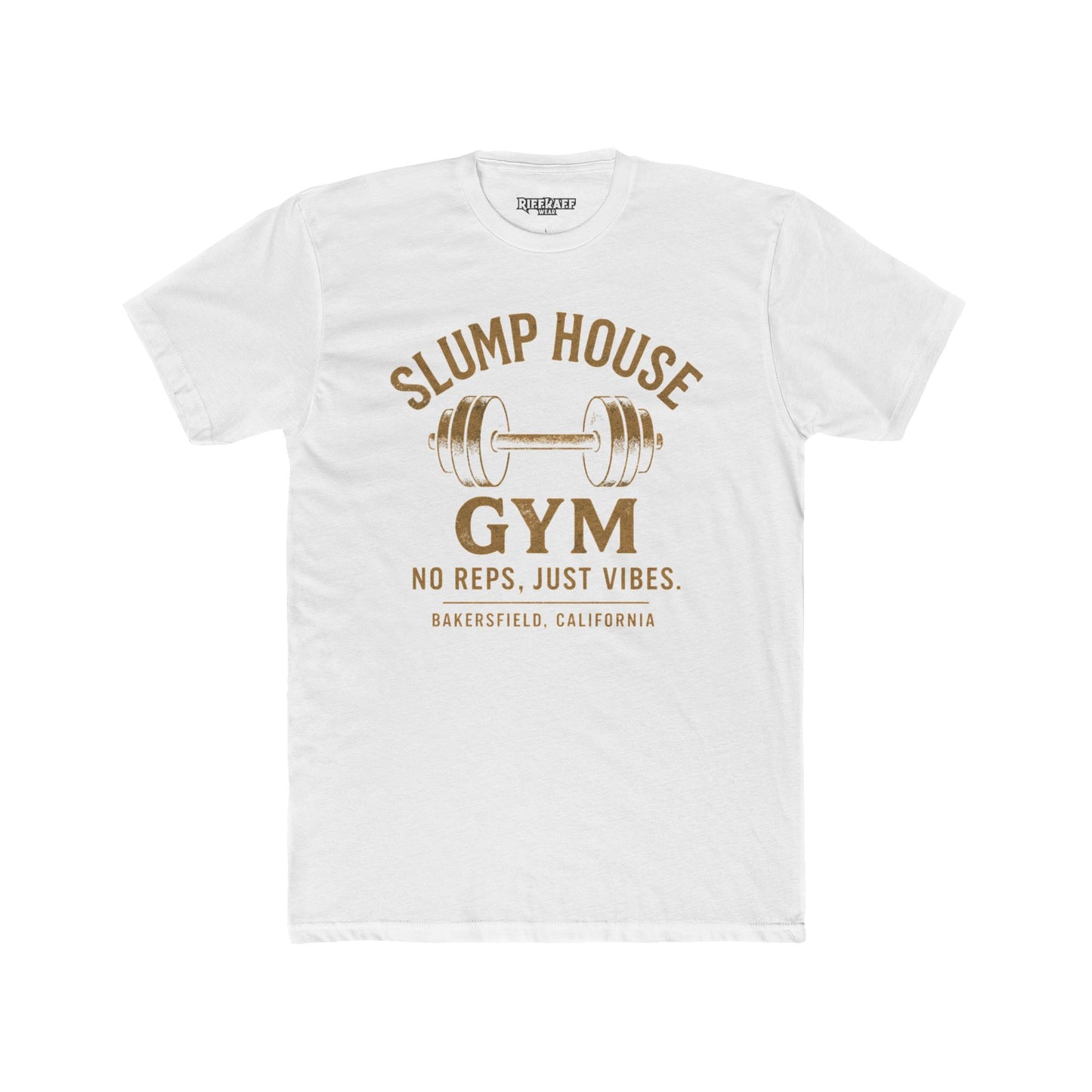 Unisex Cotton Crew Tee - Slump House Gym | No Reps, Just Vibes | Perfect for Fitness Enthusiasts - Riff Raff Underground