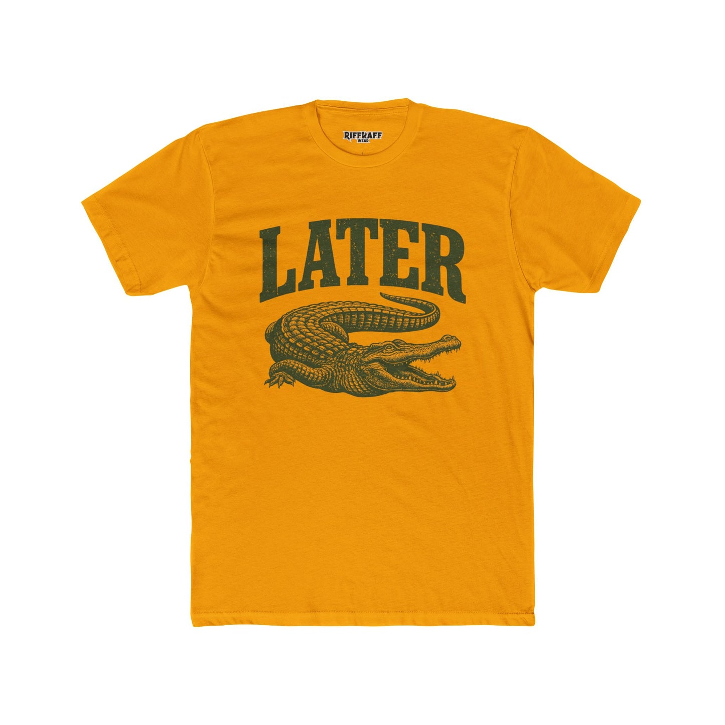 Unisex Cotton Crew Tee - 'Later' Crocodile Graphic T-Shirt for Casual Vibes - Riff Raff Wear