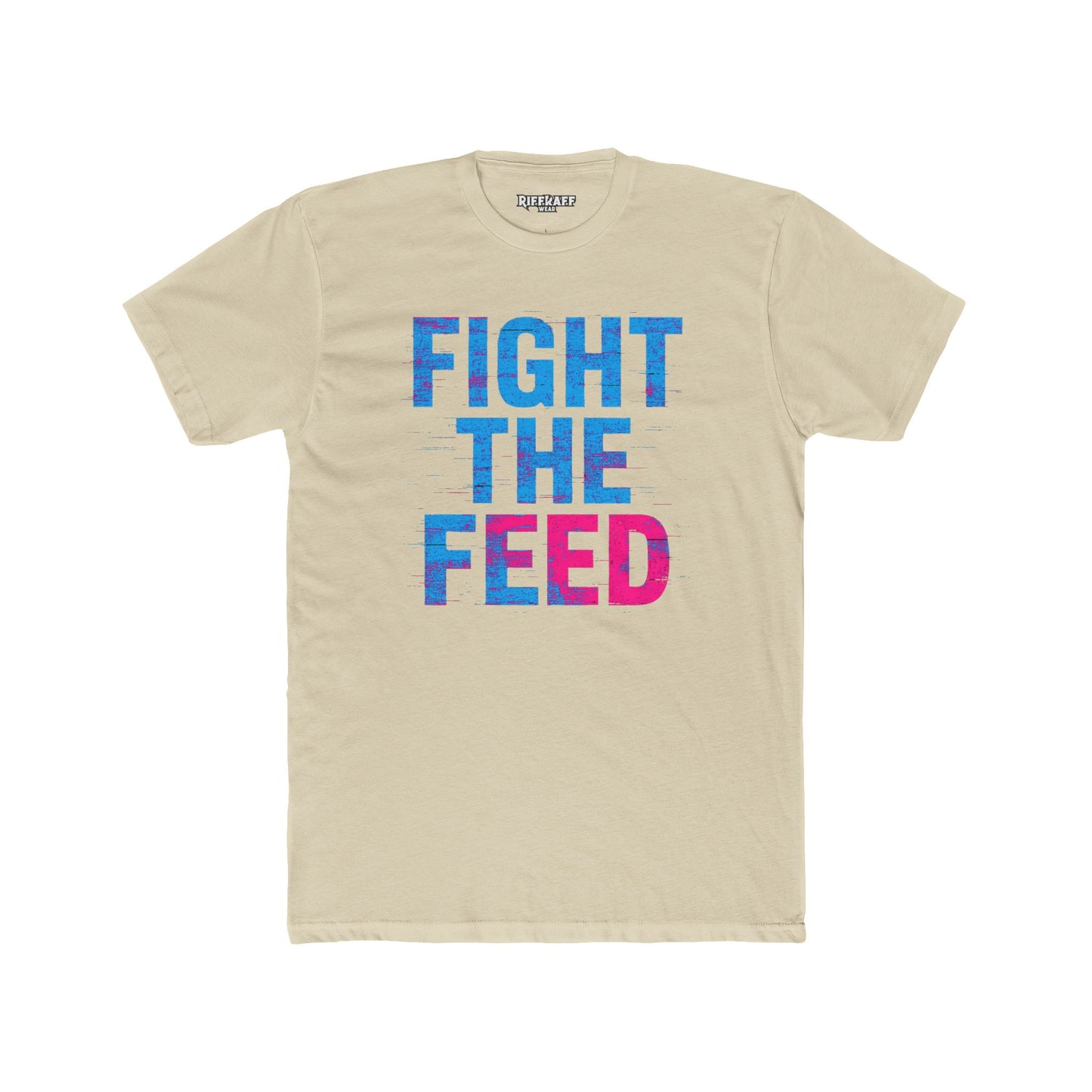 Unisex Cotton Crew Tee - Fight the Feed Graphic T-Shirt - Riff Raff Wear