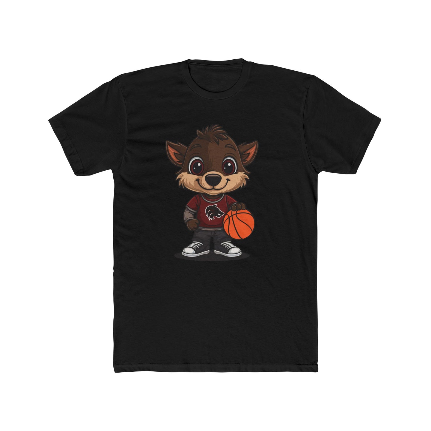 Cute Cartoon Basketball Tee, Unisex Crew Shirt, Fun Graphic T-Shirt, Sporty Casual Wear, Basketball Fan Gift, Everyday Comfort Tee