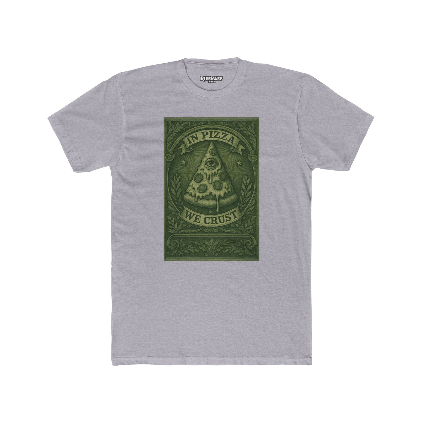 Funny Pizza Crew Tee - "In Pizza We Crust" Unisex Cotton Shirt - Riff Raff Wear