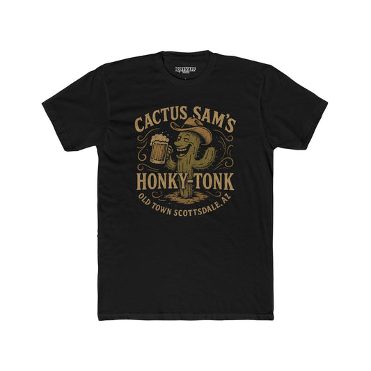 Cactus Sam's Honky-Tonk Unisex Cotton Crew Tee - Vintage-Style Fun Shirt for Music Lovers - Riff Raff Wear Underground