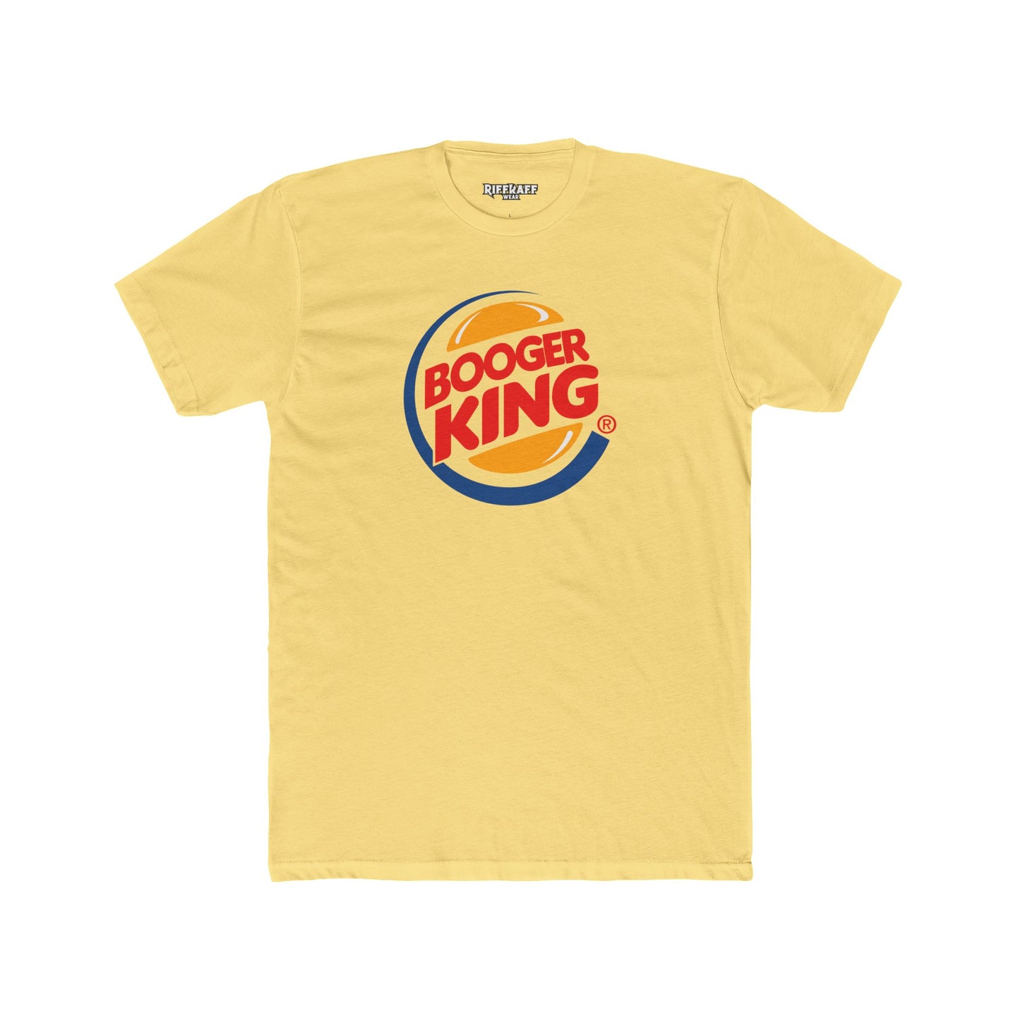 Funny 'Booger King' Unisex Cotton Crew Tee - Humorous T-Shirt for Kids and Adults - Parody Logo Series - Riff Raff Wear