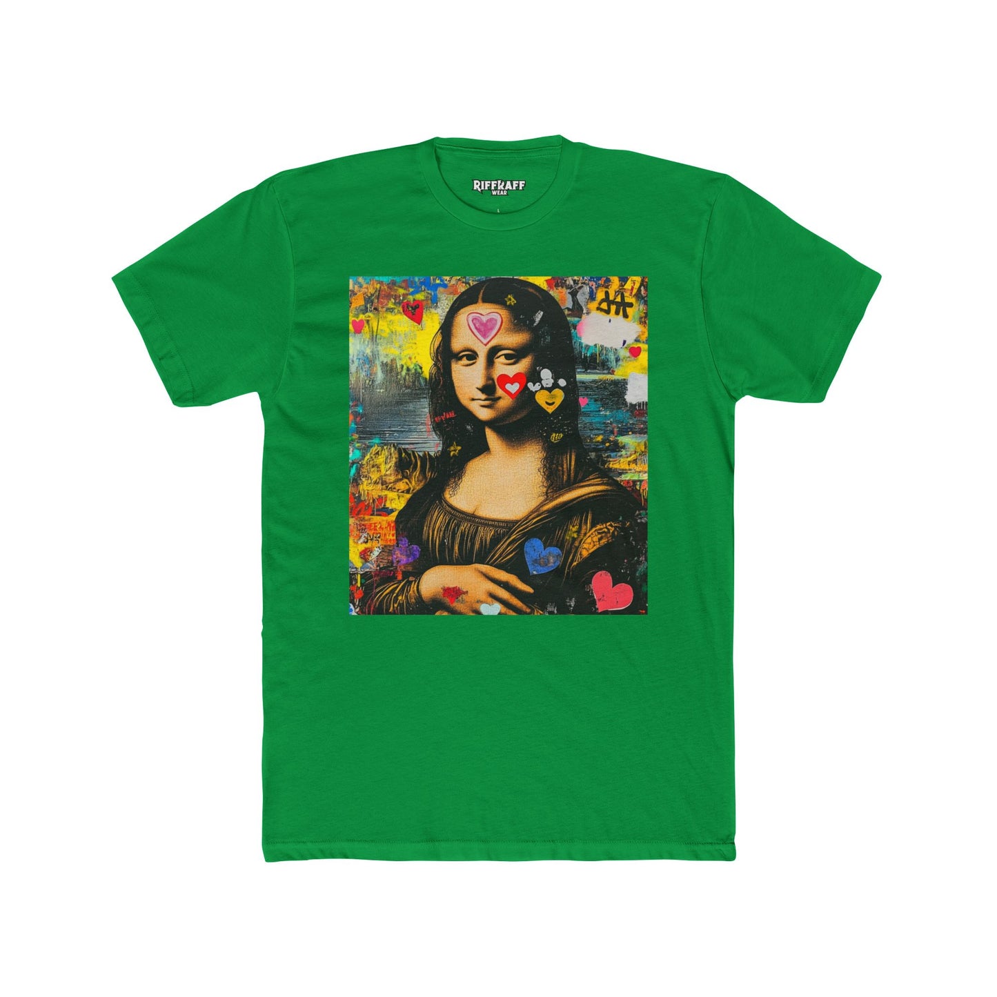 Colorful Mona Lisa Unisex Cotton Crew Tee, Artistic T-shirt, Gifts for Art Lovers, Casual Wear - Riff Raff Wear