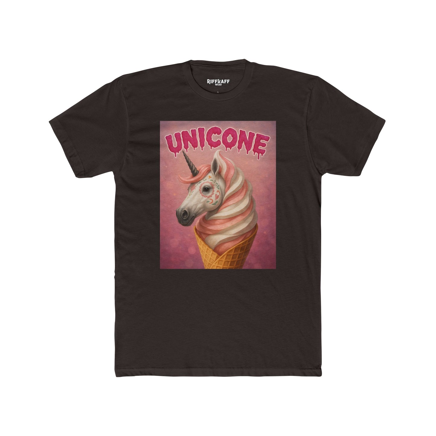 Whimsical Unicone Crew Tee - Fun Unicorn Ice Cream Graphic T-Shirt - Riff Raff Wear