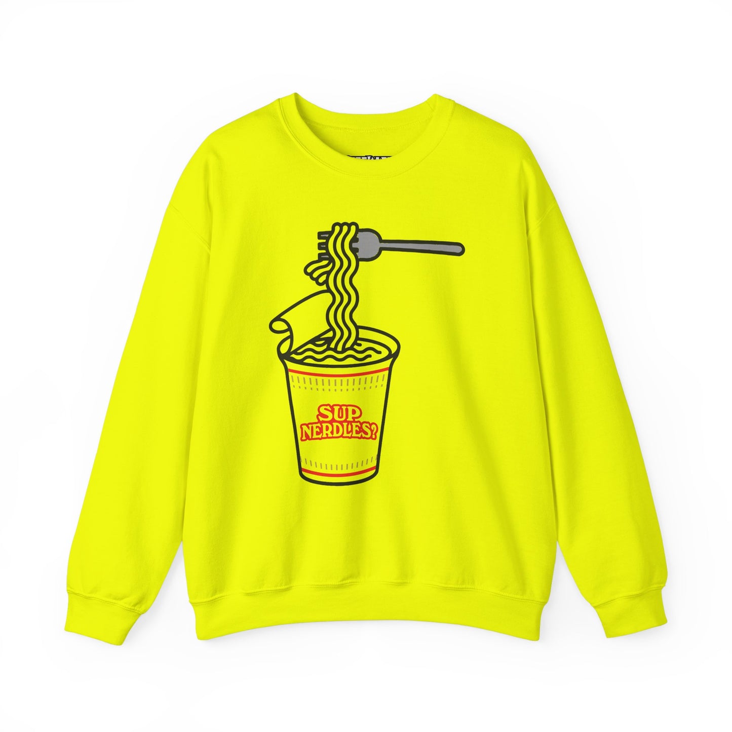 Parody Logo Series - Sup Nerdles? Instant Noodles Sweatshirt - Unisex Heavy Blend™ Crewneck - Riff Raff Wear