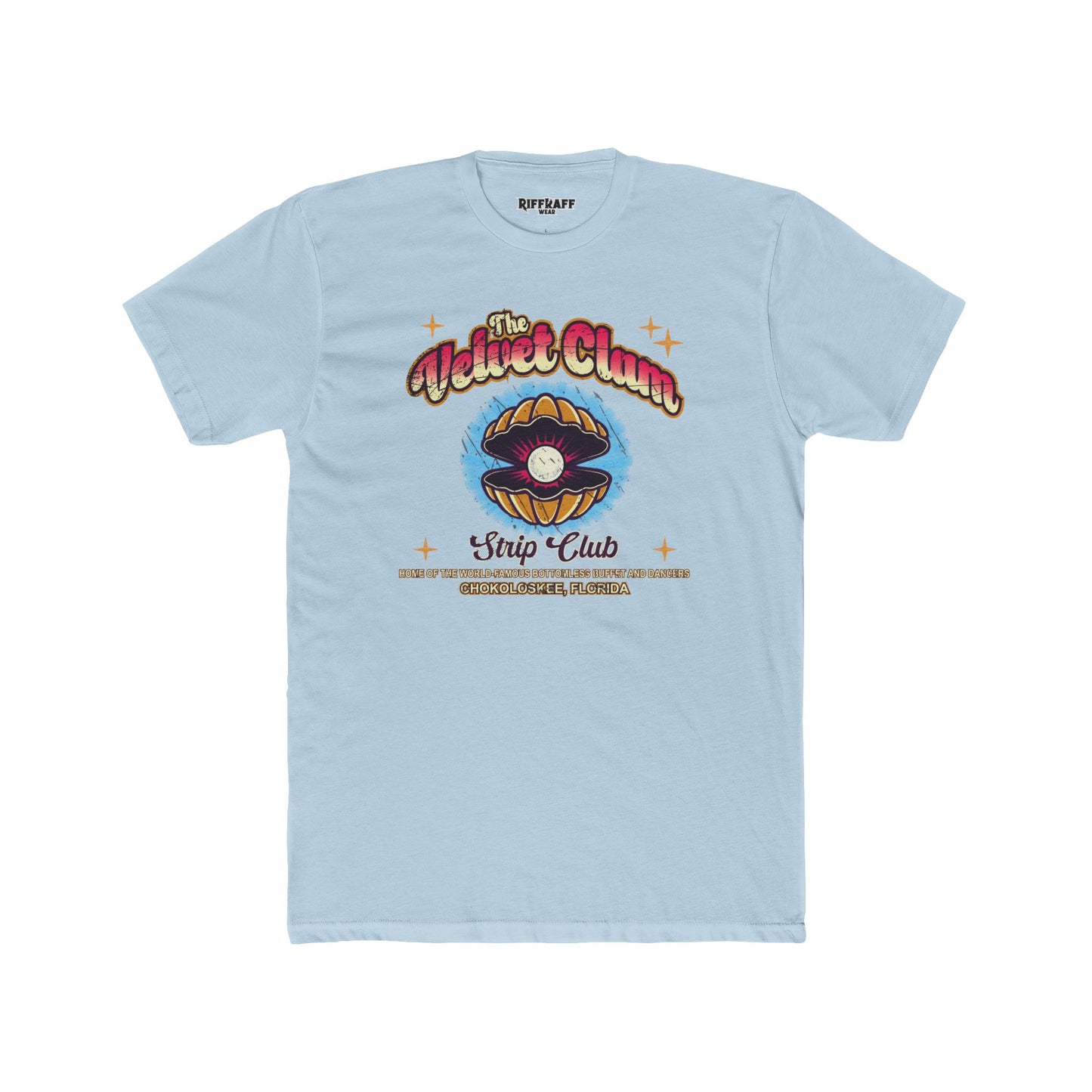 Velvet Clam Unisex Cotton Crew Tee - Funny Graphic T-Shirt with VIP Room Text - Riff Raff Underground