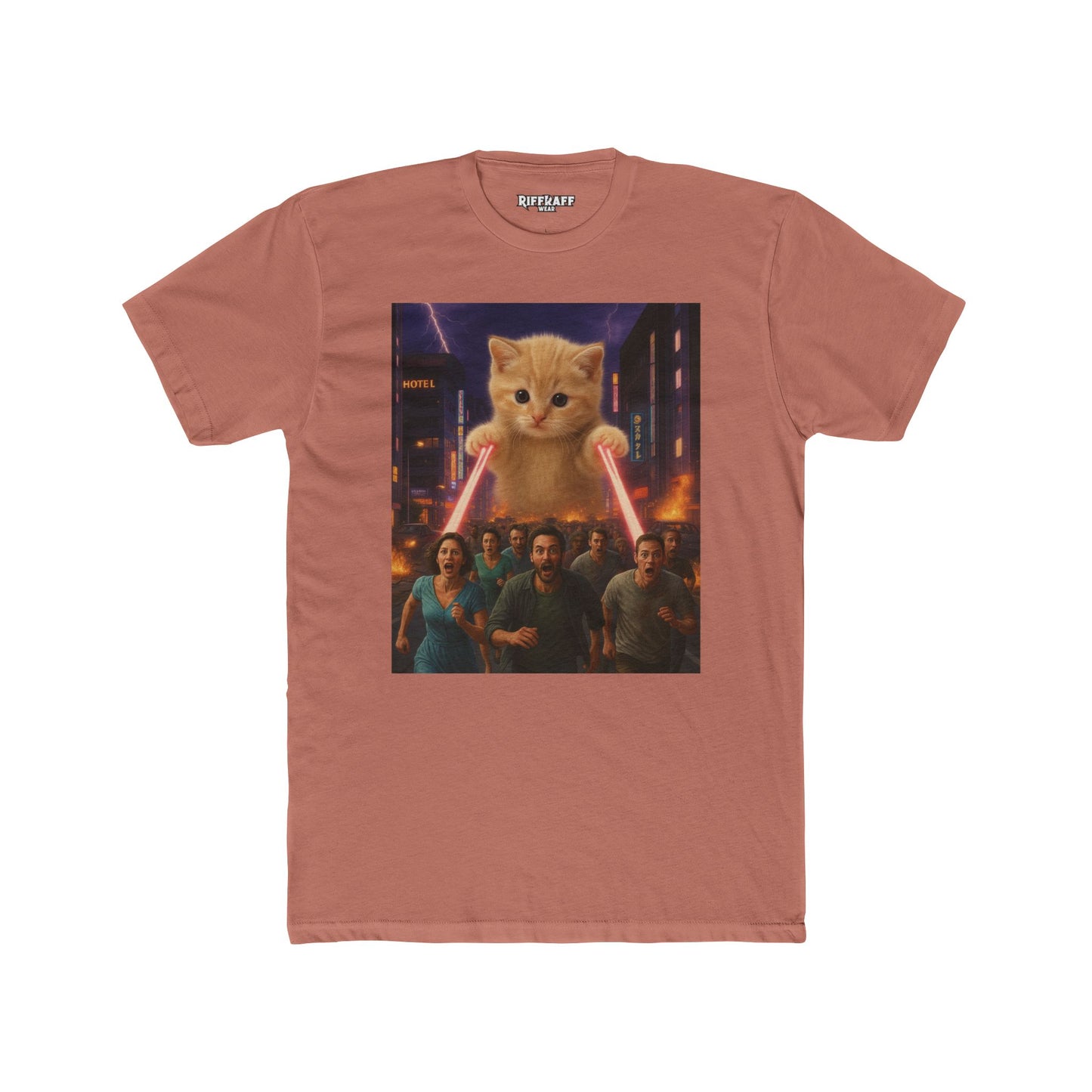 Funny Cat Hero Unisex Cotton Crew Tee - Perfect for Casual Wear - Riff Raff Wear