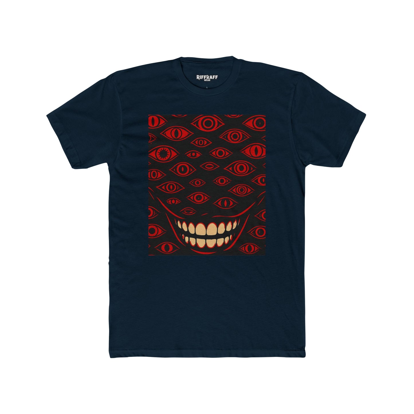 Menacing Smiley Unisex Cotton Crew Tee - Bold Graphic - Riff Raff Wear
