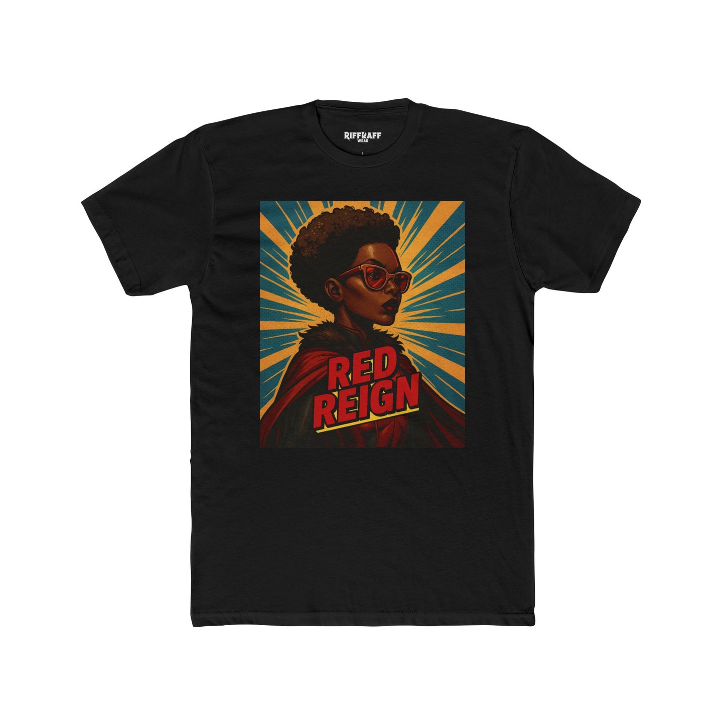 Red Reign Unisex Cotton Crew Tee - Empowering Superhero Design