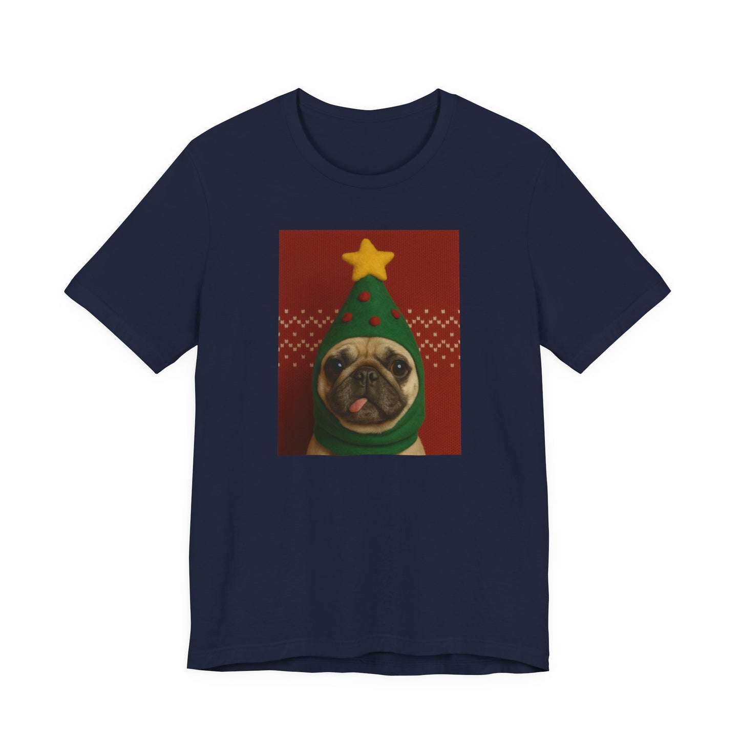 Christmas Pug Tee | Unisex Jersey Short Sleeve Tee, Fun Holiday T-Shirt, Cute Dog Shirt, Gift for Pet Lovers, Festive Apparel, Party Wear - Riff Raff Wear