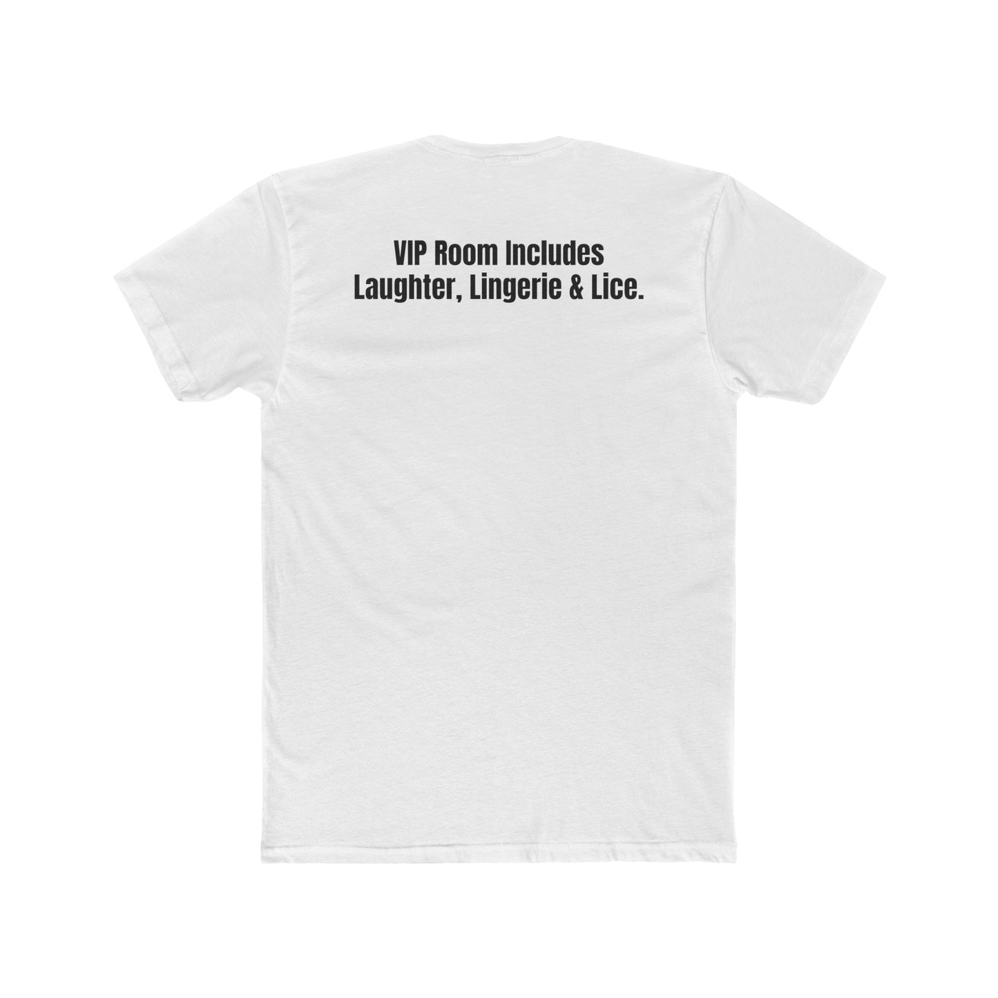 Velvet Clam Unisex Cotton Crew Tee - Funny Graphic T-Shirt with VIP Room Text - Riff Raff Underground