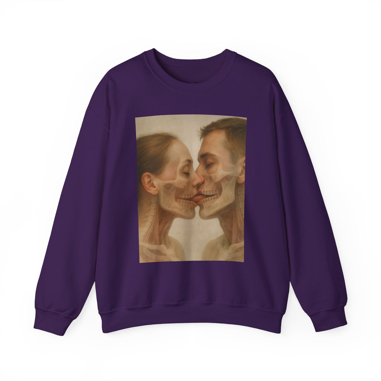 Romantic Skull Art Sweatshirt - Unisex Cozy Crewneck for Couples, Halloween, Gift Idea, Unique Sweatshirt, Trendy Layering - Riff Raff Wear