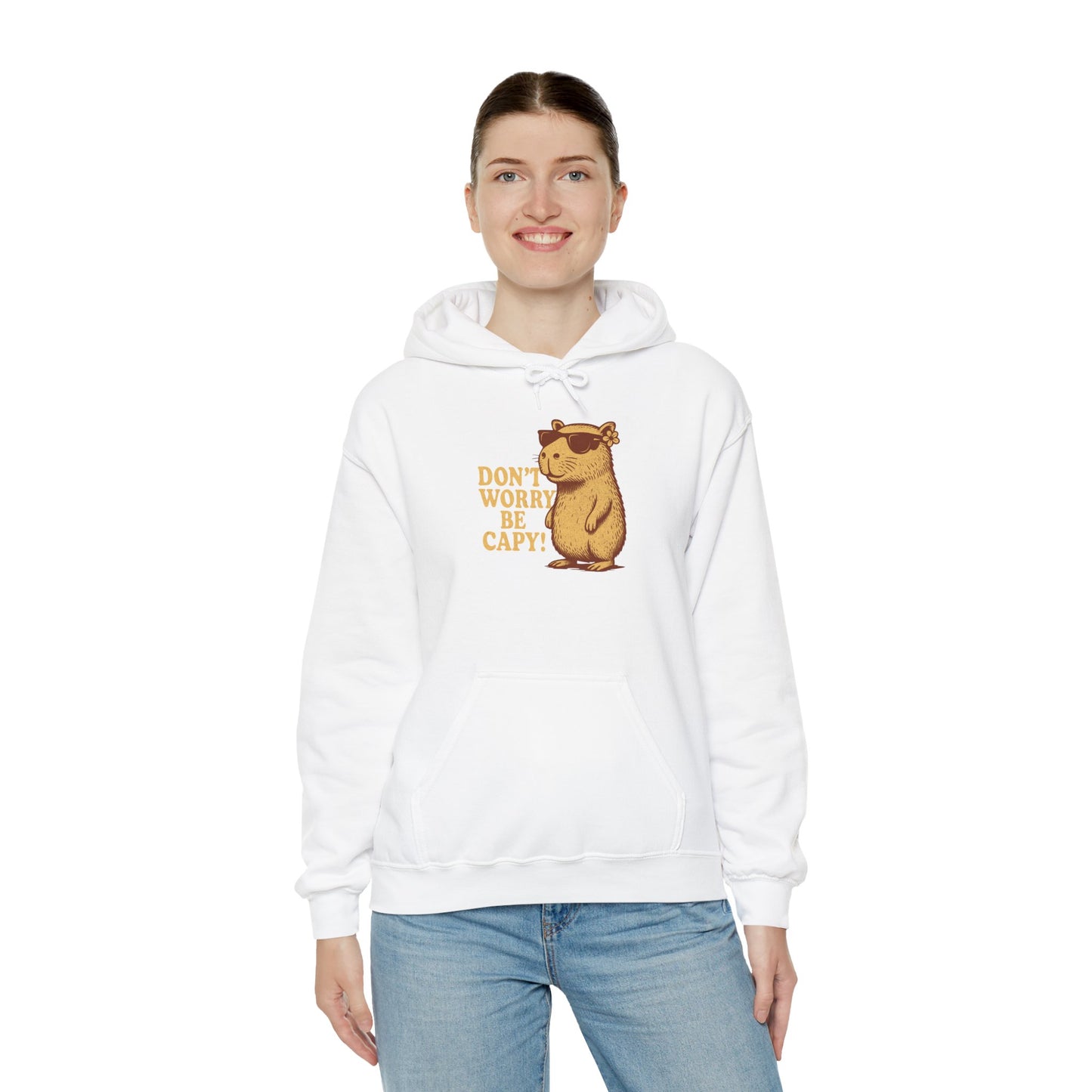 Don't Worry Be Capy! Unisex Hoodie - Cute Capybara Sweatshirt - Riff Raff Wear