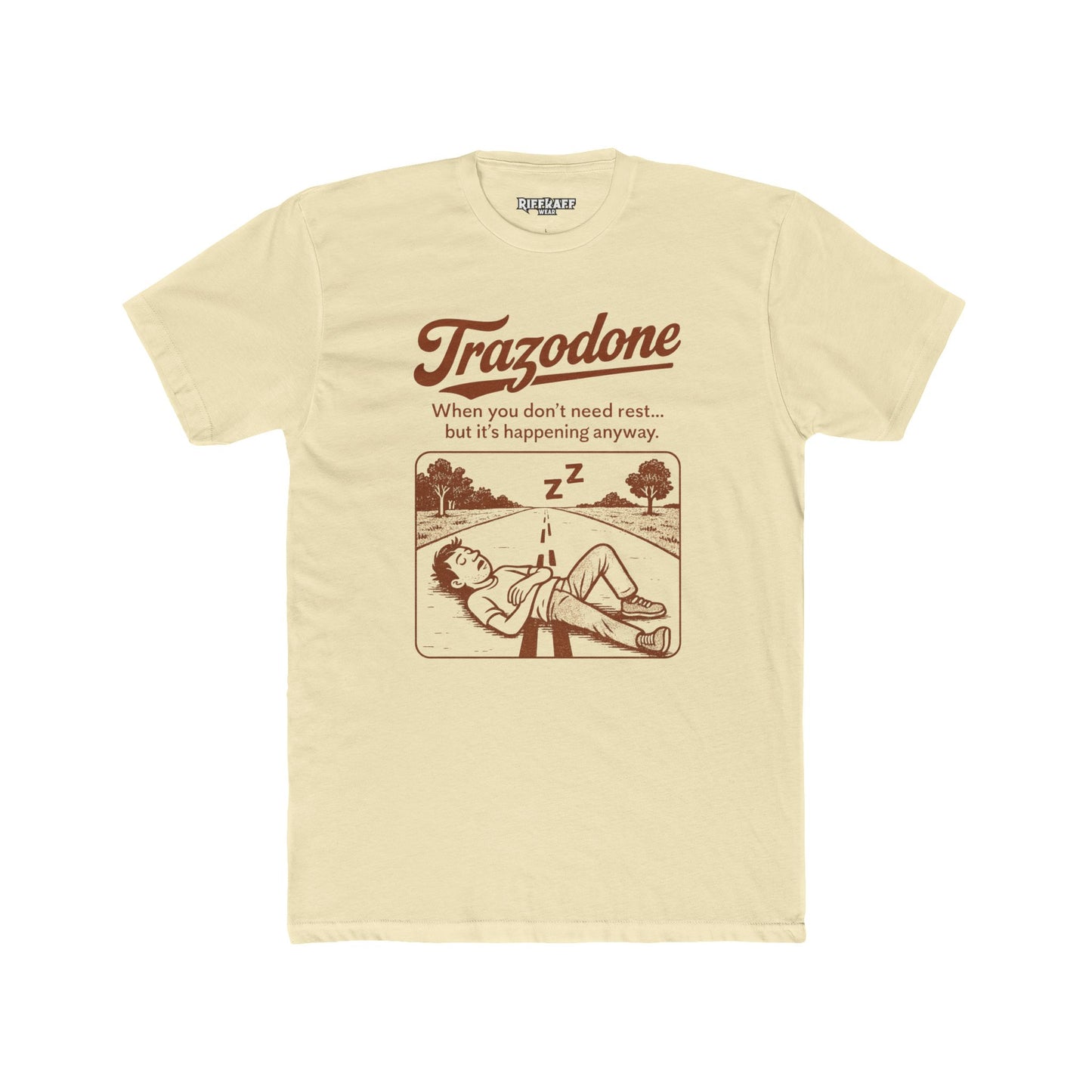 Trazodone Unisex Cotton Crew Tee - Relaxation Inspired Graphic T-Shirt - OverRx - Riff Raff Wear