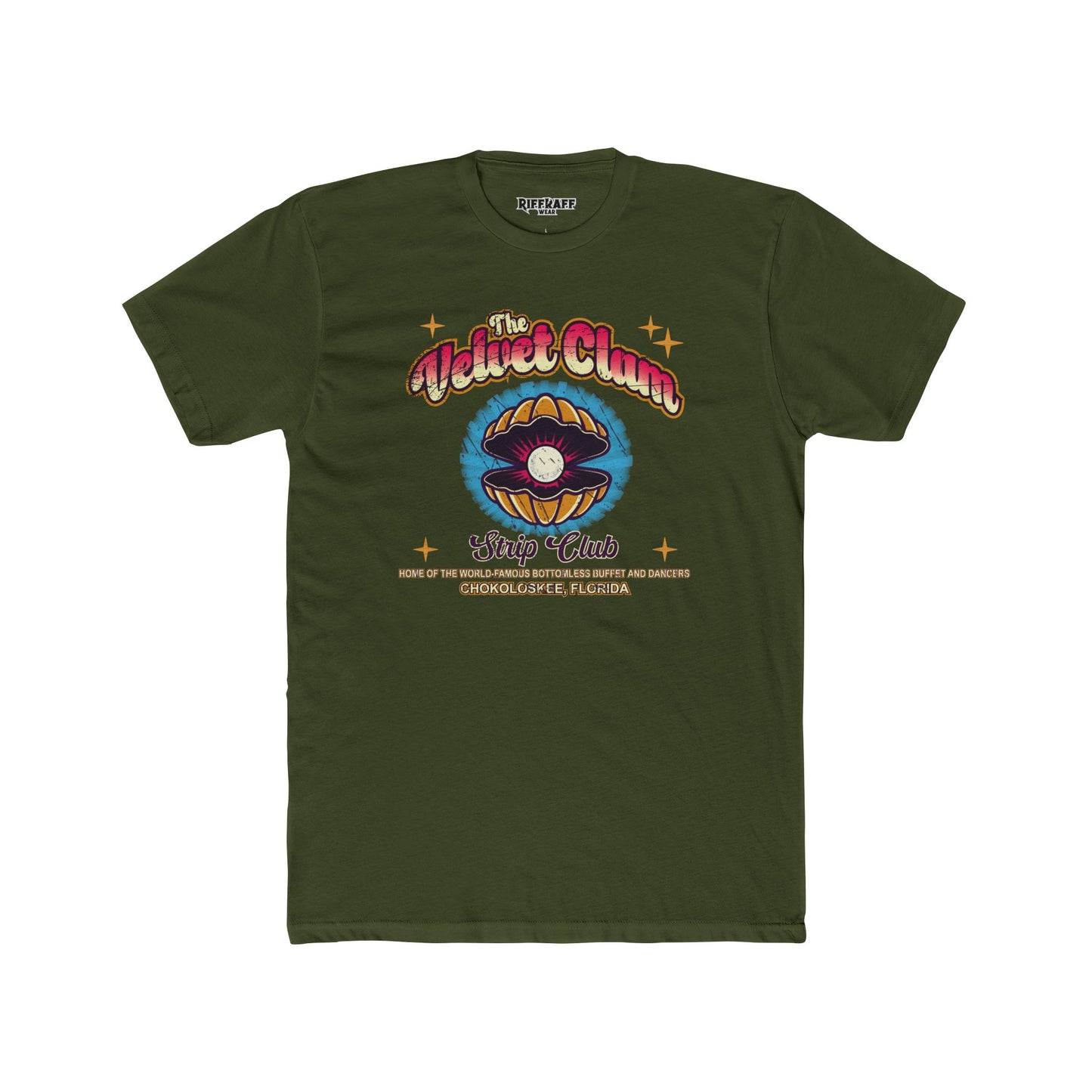 Velvet Clam Unisex Cotton Crew Tee - Funny Graphic T-Shirt with VIP Room Text - Riff Raff Underground
