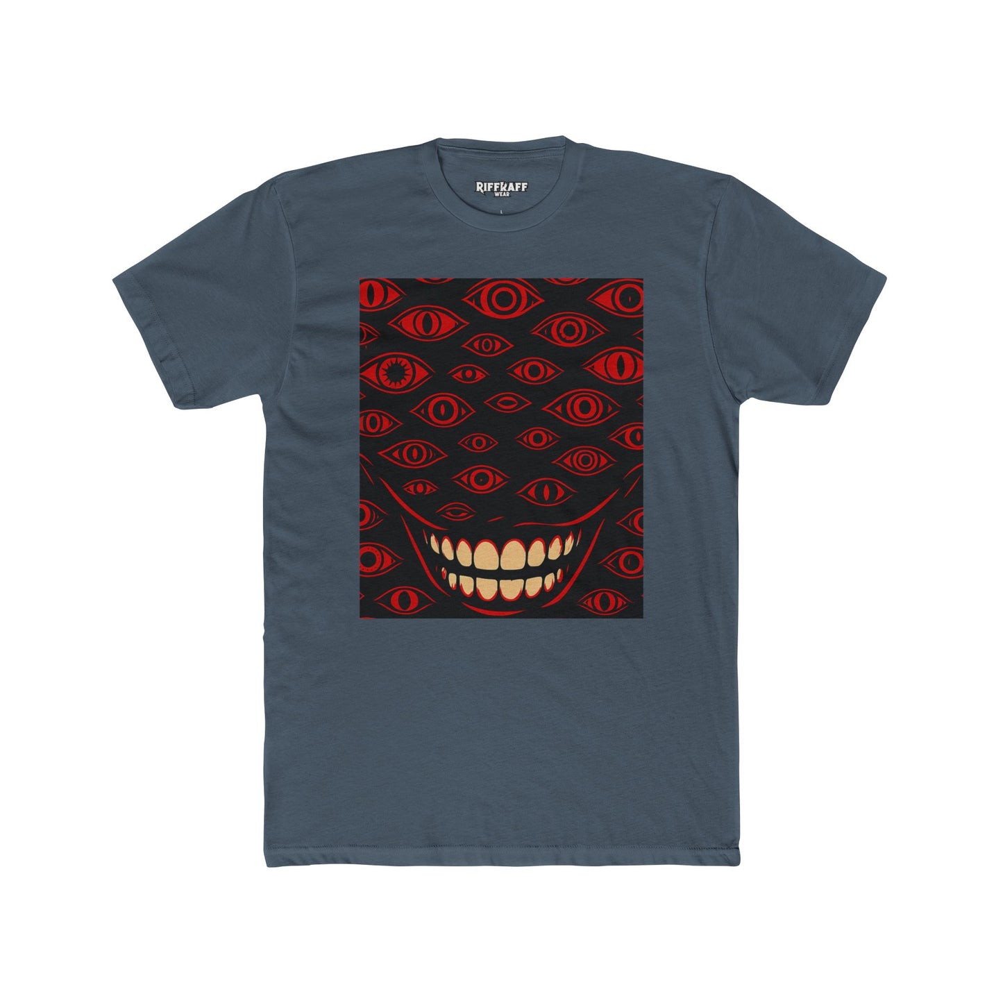 Menacing Smiley Unisex Cotton Crew Tee - Bold Graphic - Riff Raff Wear