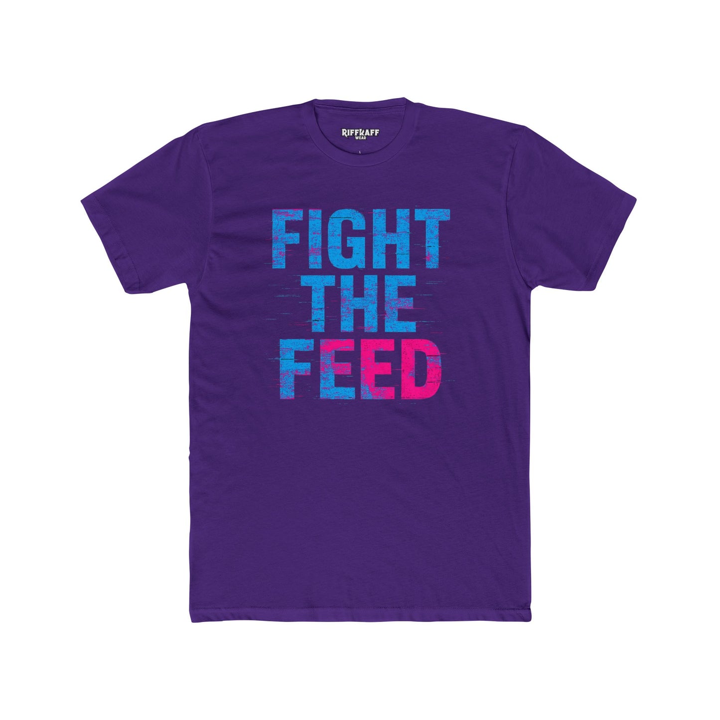 Unisex Cotton Crew Tee - Fight the Feed Graphic T-Shirt - Riff Raff Wear