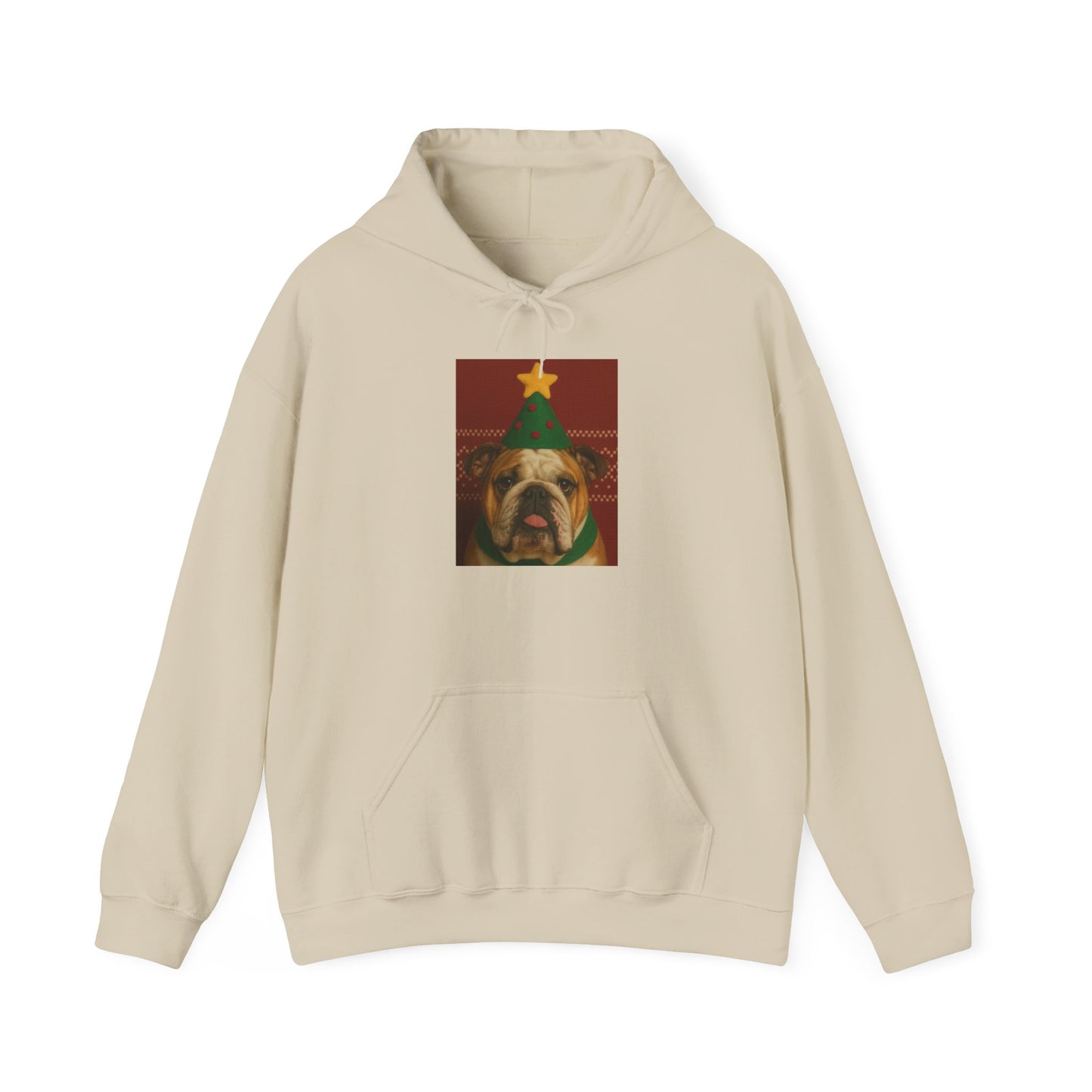 Christmas Bulldog Hoodie, Unisex Sweatshirt, Cozy Holiday Gift, Dog Lover Apparel, Festive Sweater For Winter Celebrations - Riff Raff Wear