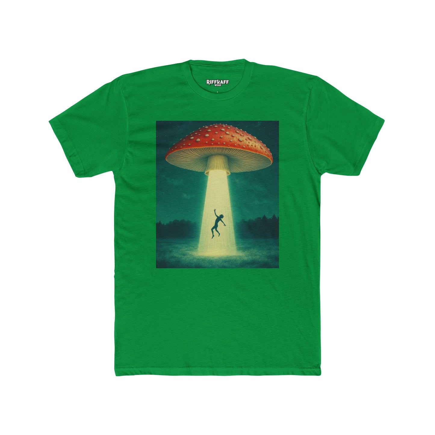Mystical UFO Unisex Cotton Crew Tee, Alien Shirt - Riff Raff Wear