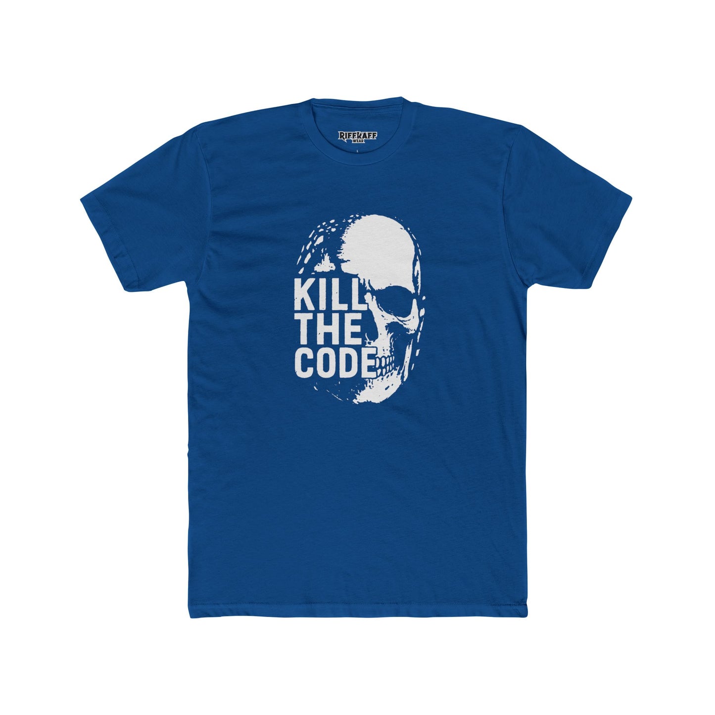Unisex Cotton Crew Tee - 'Kill The Code' Skull Graphic Shirt for Bold Statement Wear - Riff Raff Wear