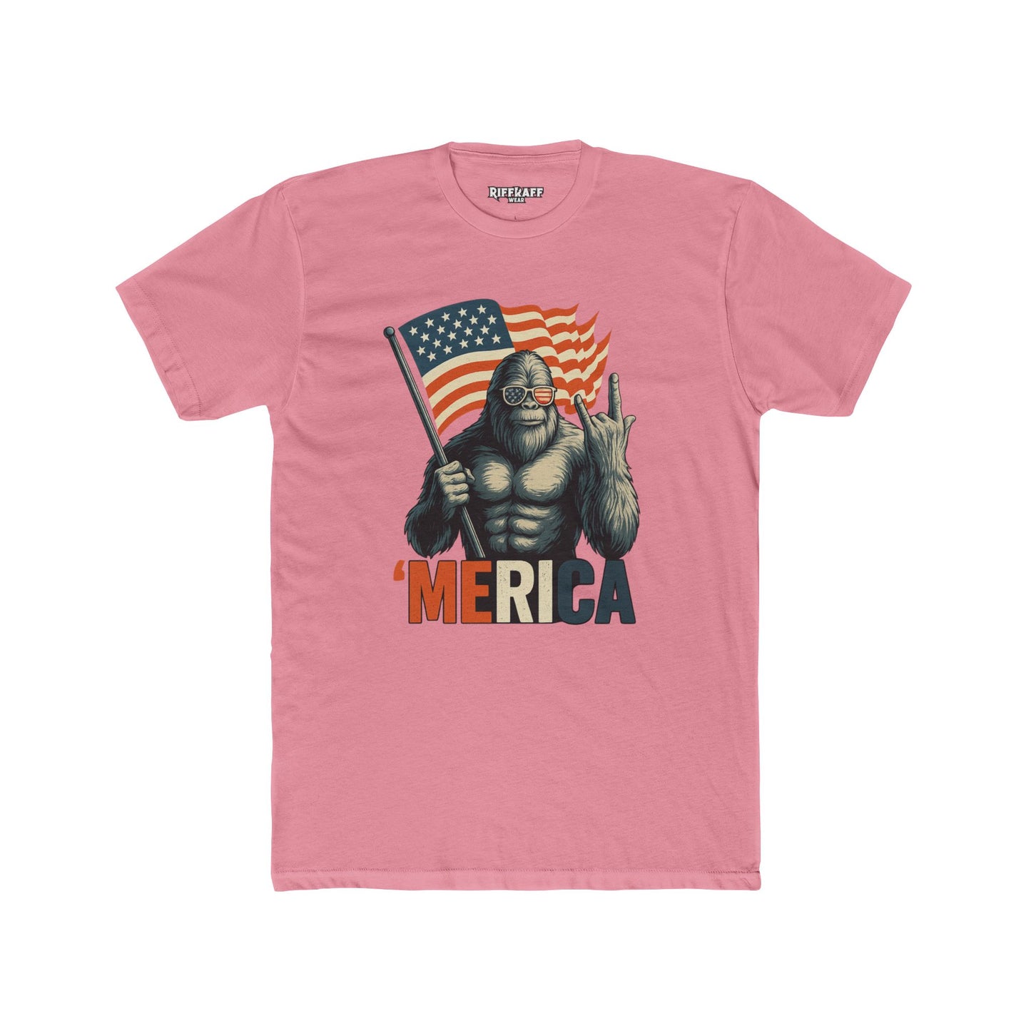 'Merica Bigfoot Tee - Fun Graphic T-Shirt, Unisex Humor Shirt, Patriotic Apparel, Perfect for BBQ - Riff Raff Wear