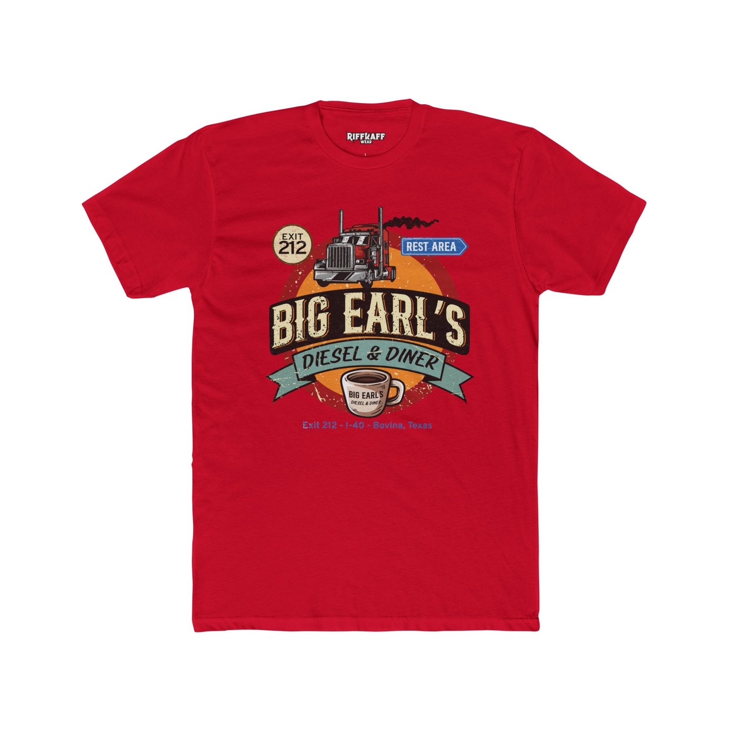 Big Earl's Diesel & Diner Graphic Tee - Unisex Cotton Crew Shirt - Riff Raff Underground