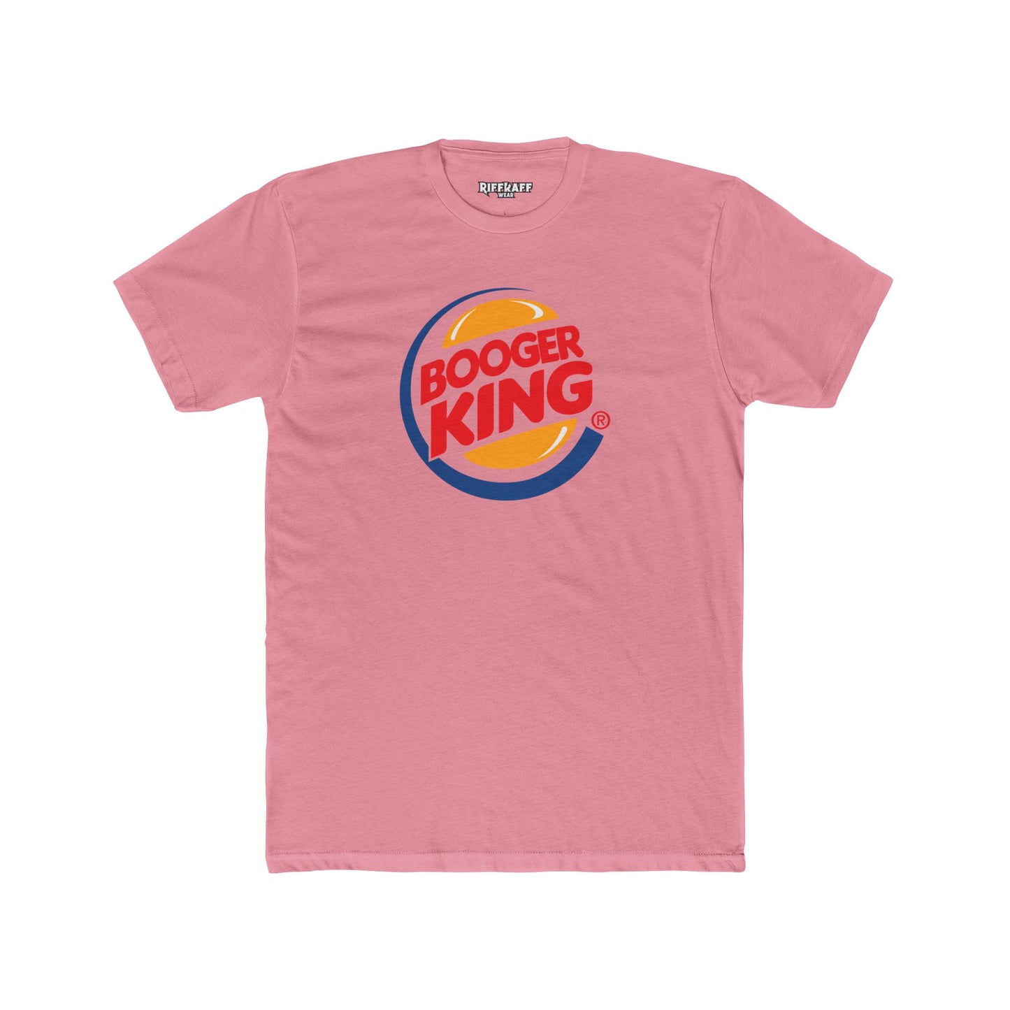 Funny 'Booger King' Unisex Cotton Crew Tee - Humorous T-Shirt for Kids and Adults - Parody Logo Series - Riff Raff Wear
