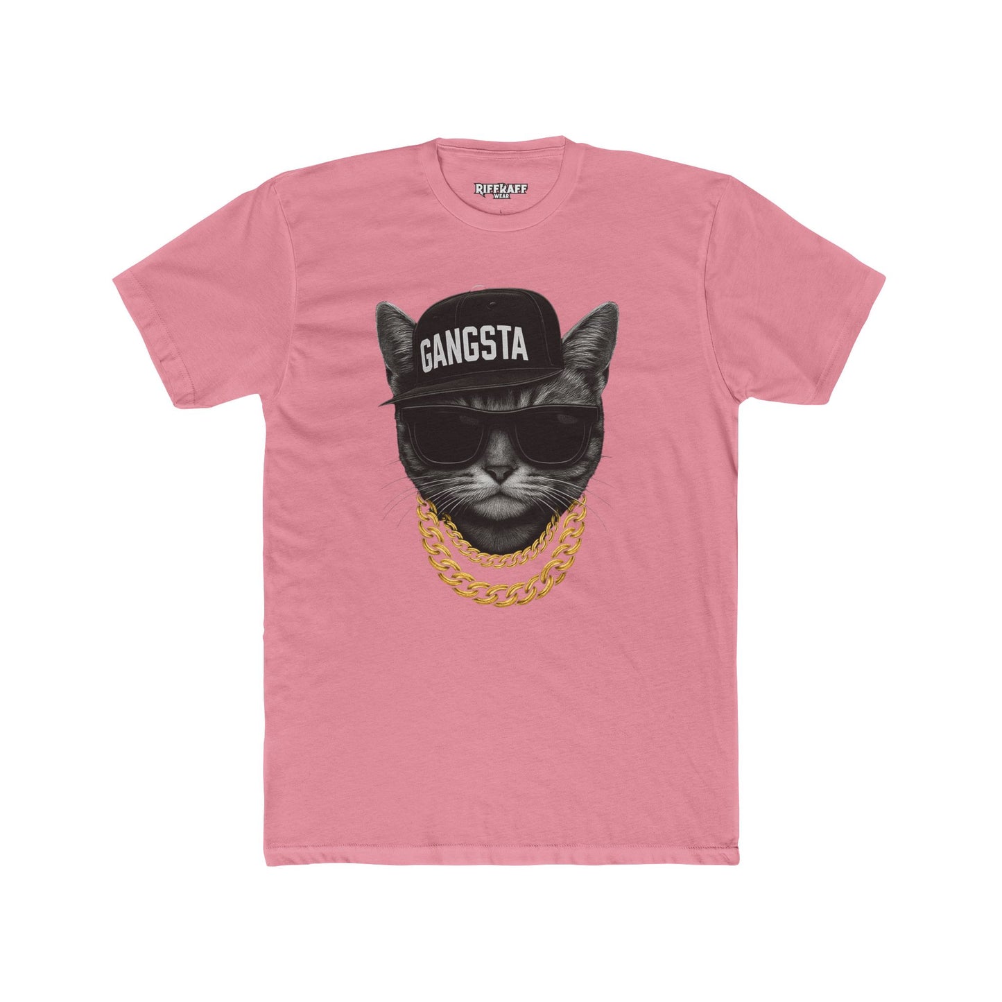 Gangsta Cat Unisex Cotton Crew Tee - Apparel for Animal Lovers - Riff Raff Wear