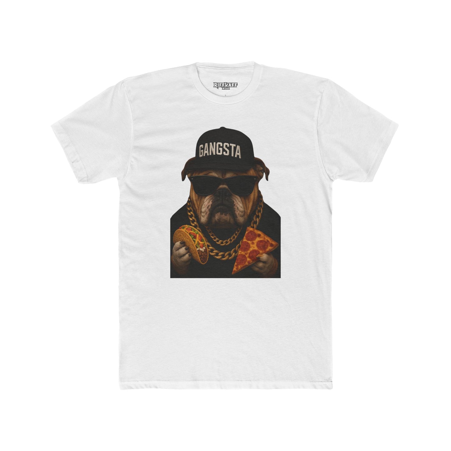 Gangsta Dog Unisex Cotton Crew Tee - Fun & Playful Graphic Shirt - Riff Raff Wear