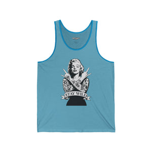 Stay Wild Unisex Jersey Tank - Vintage Inspired Tattoo Design - Riff Raff Wear