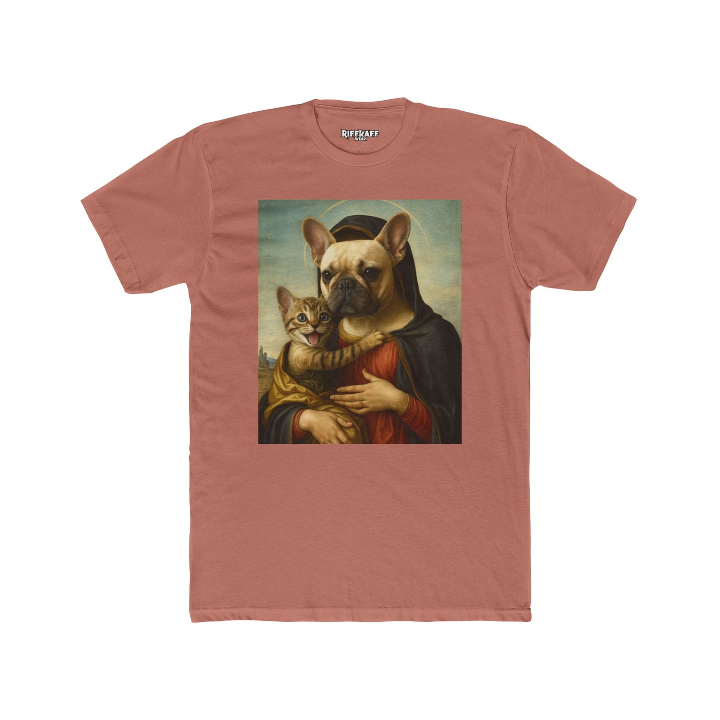 Funny Pet Portrait Unisex Cotton Crew Tee - Cat & Dog Art Tee - Riff Raff Wear